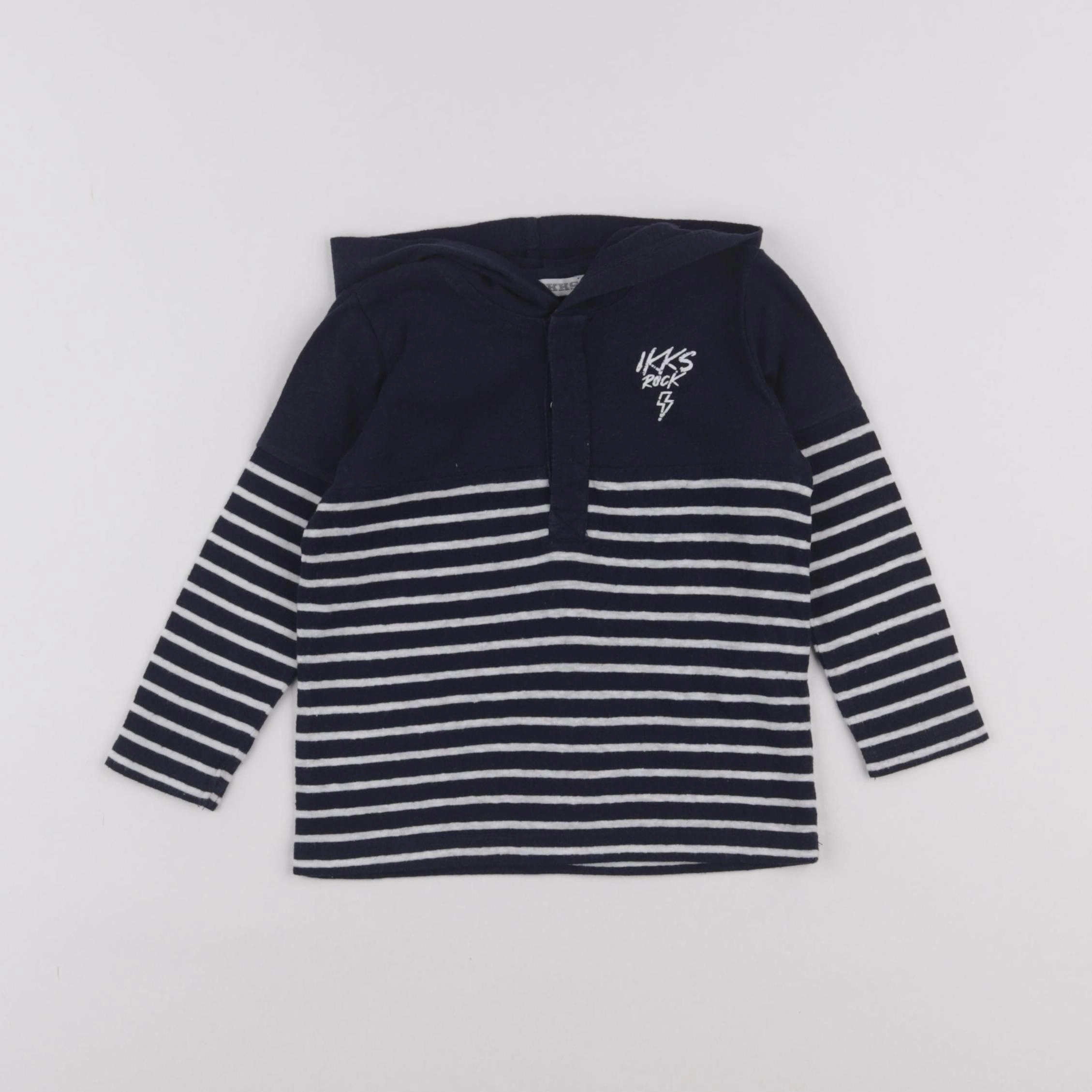 IKKS - tee-shirt bleu, blanc - 12 mois
