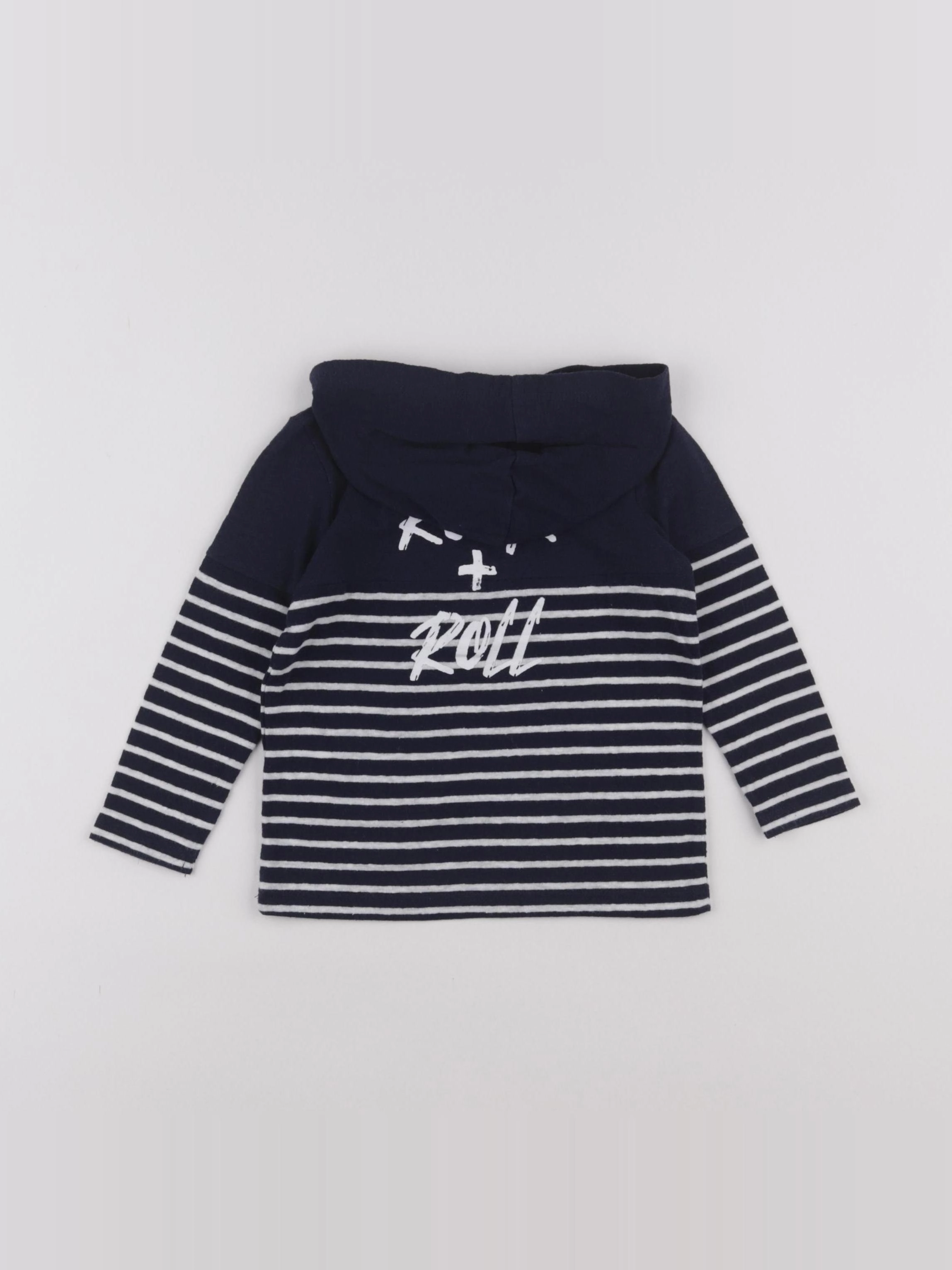IKKS - tee-shirt bleu, blanc - 12 mois