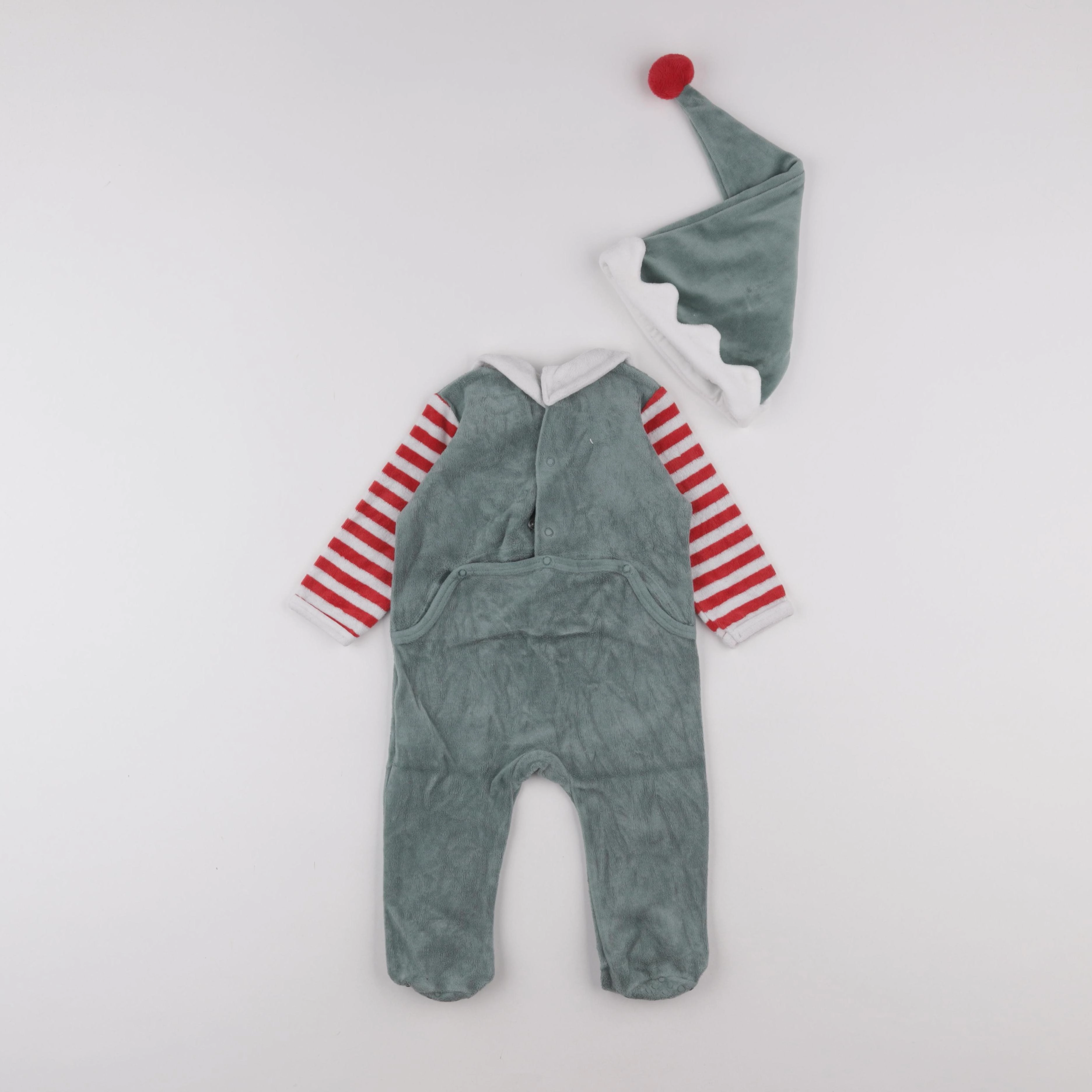 Vertbaudet - pyjama velours vert - 9 mois