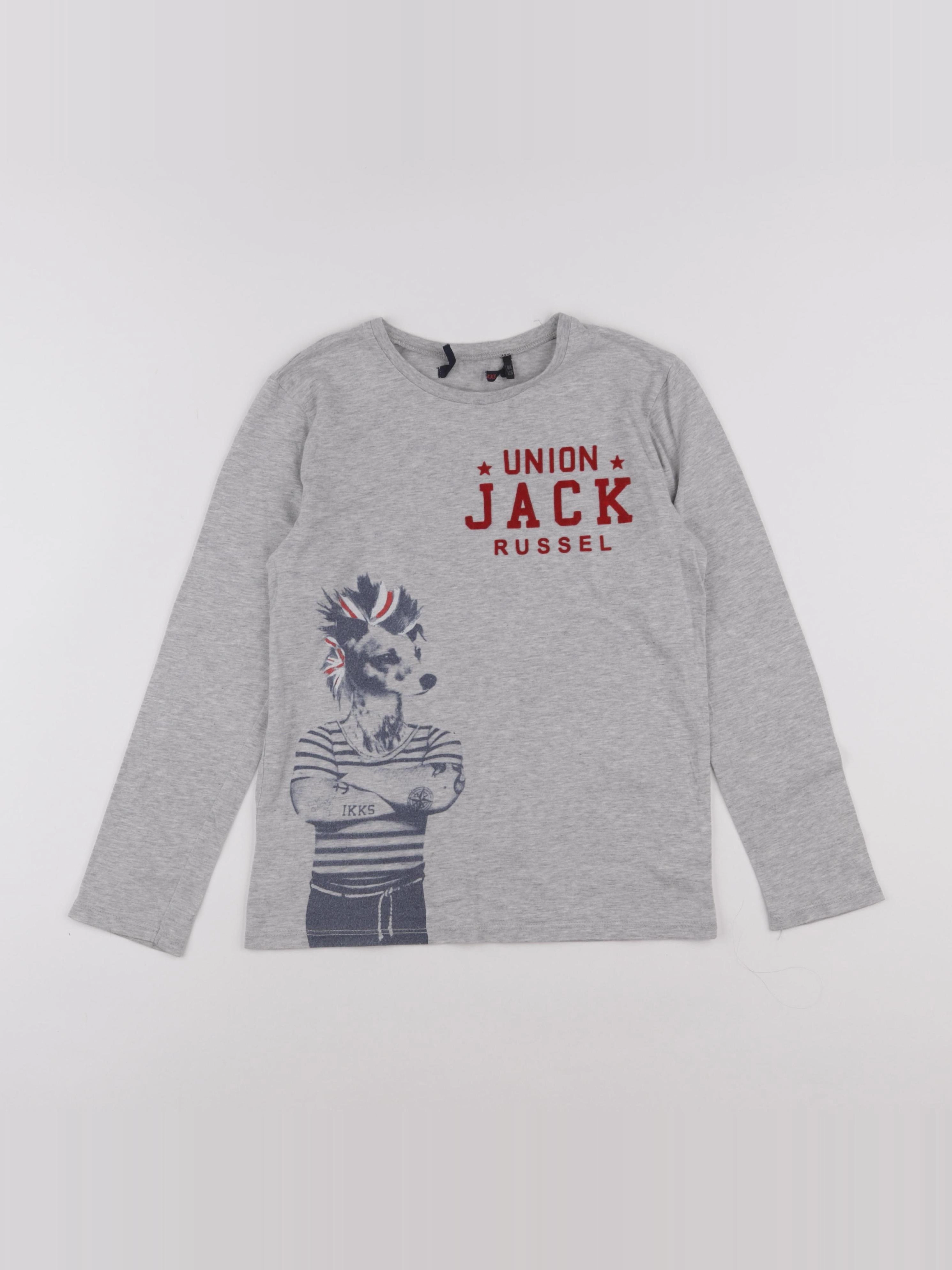 IKKS - tee-shirt gris - 8 ans