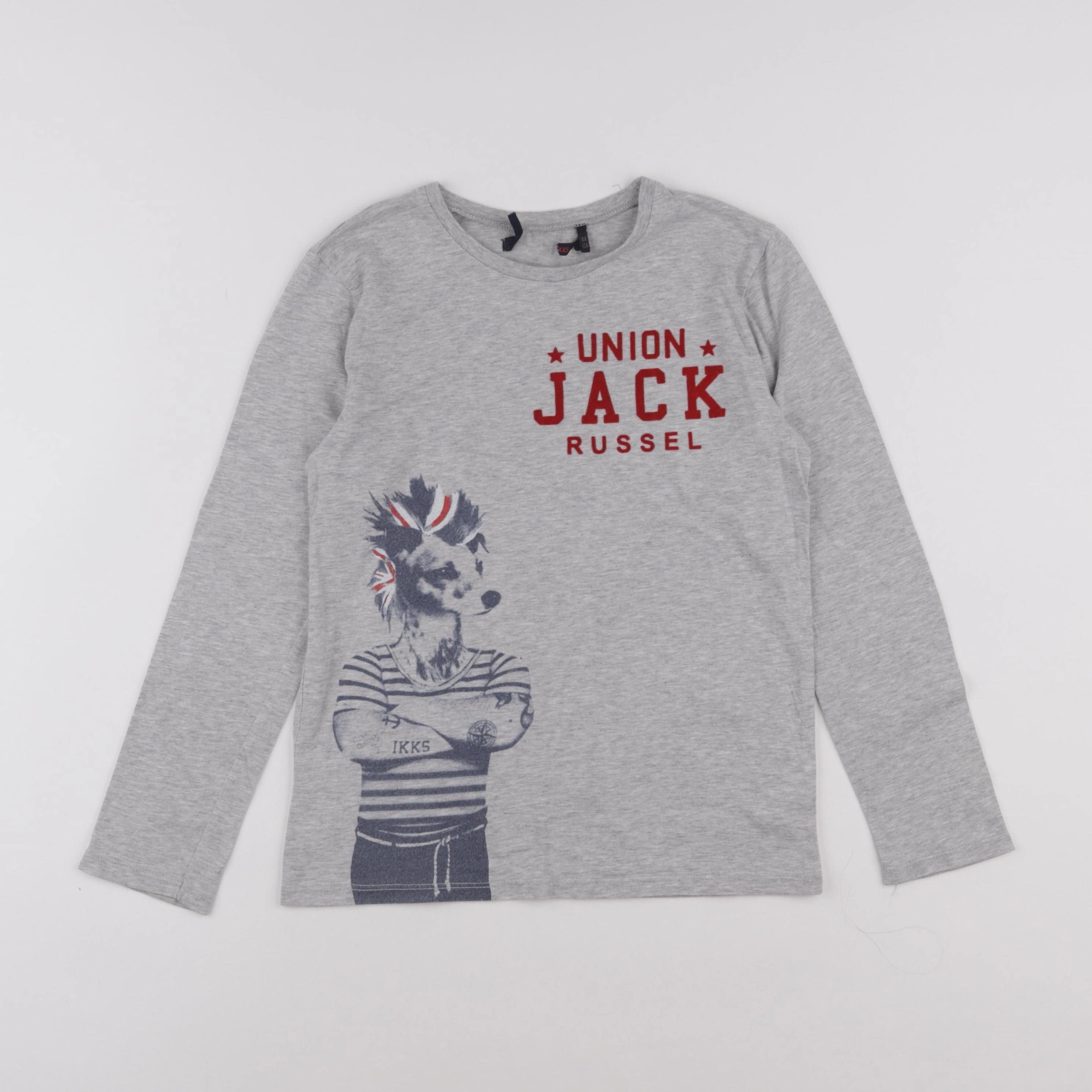 IKKS - tee-shirt gris - 8 ans