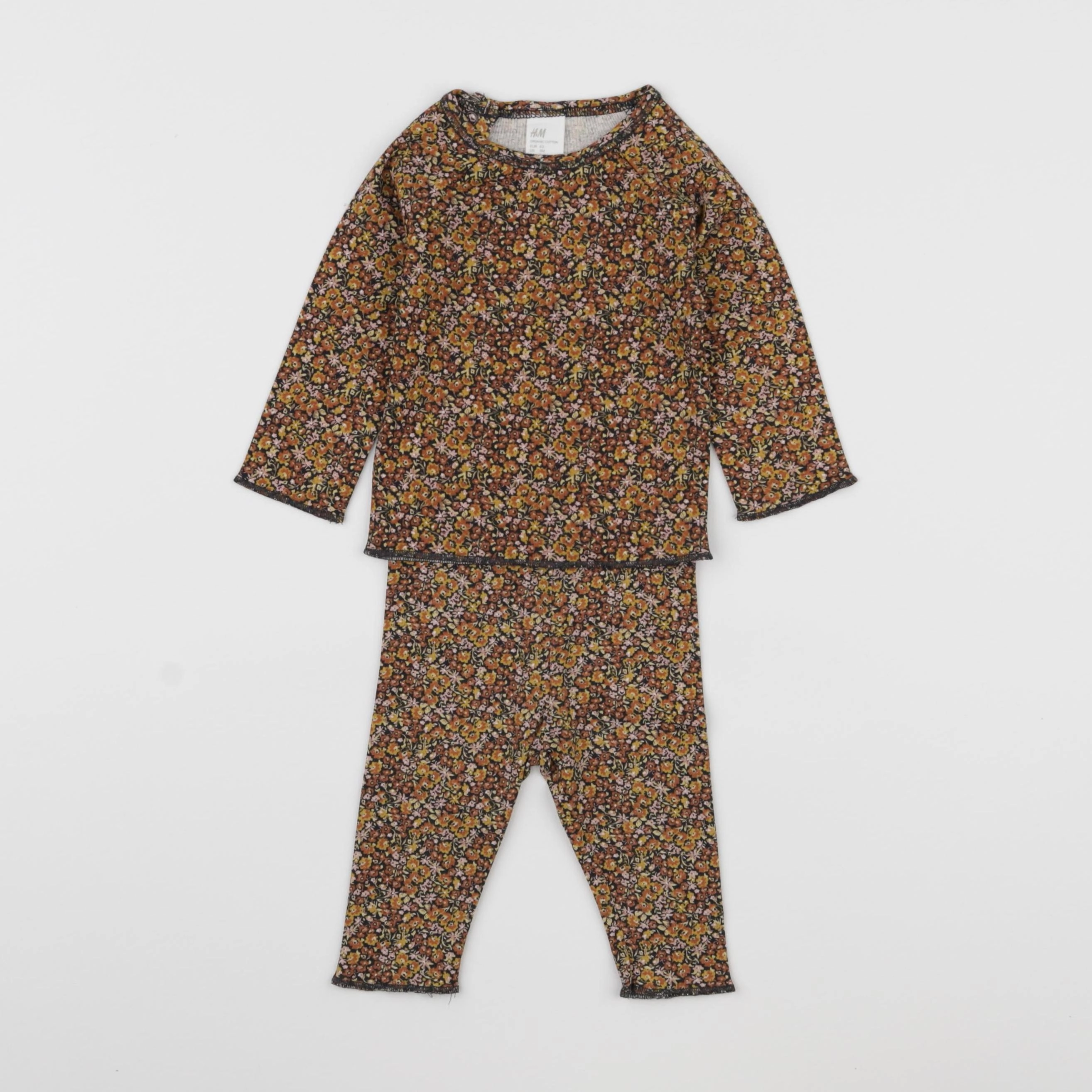 H&M - ensemble marron, jaune - 1/3 mois