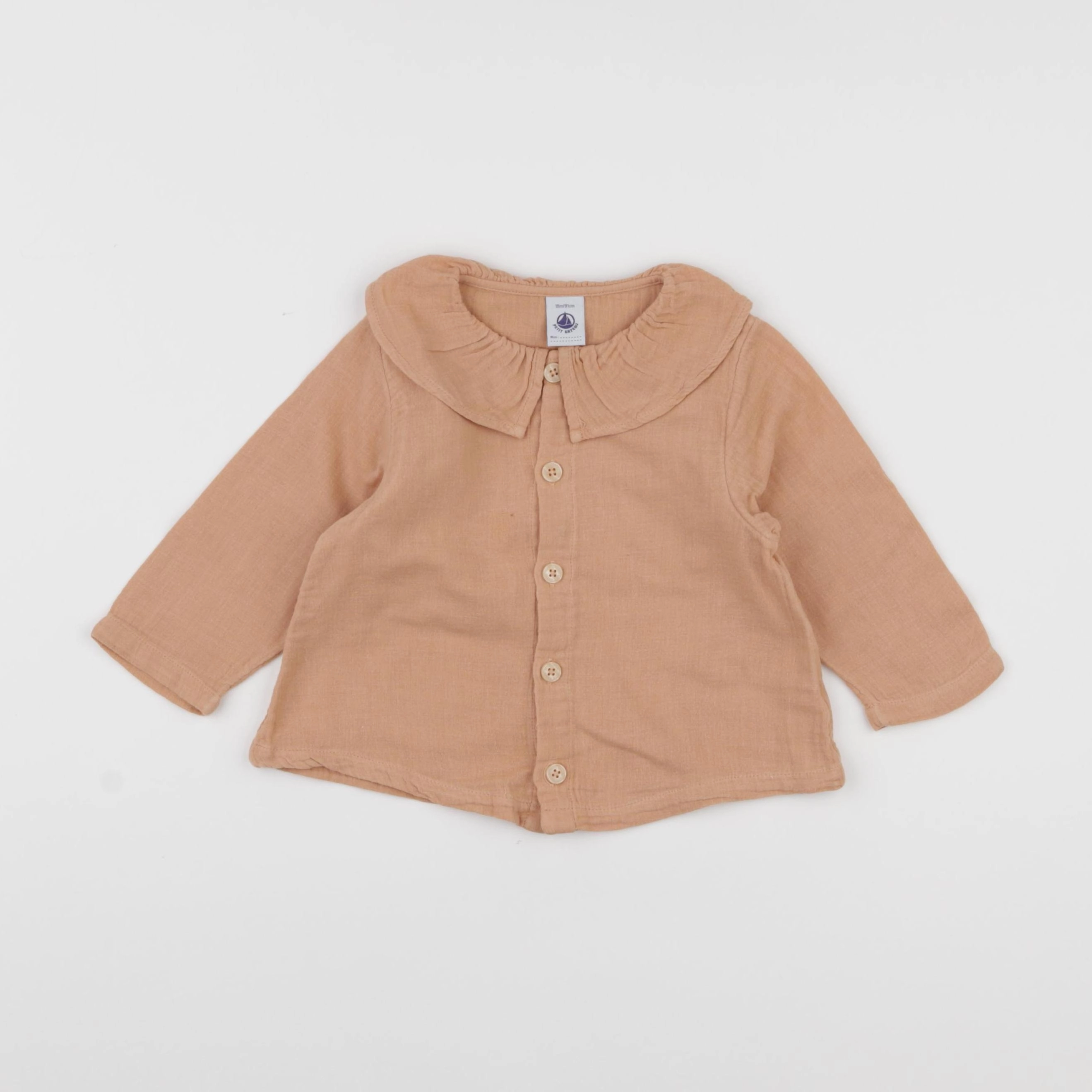 Petit Bateau - blouse marron - 18 mois