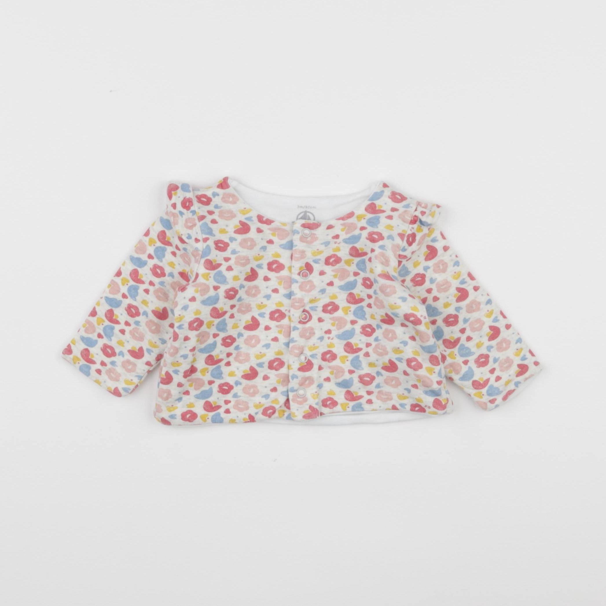 Petit Bateau - sweat multicolore - 3 mois