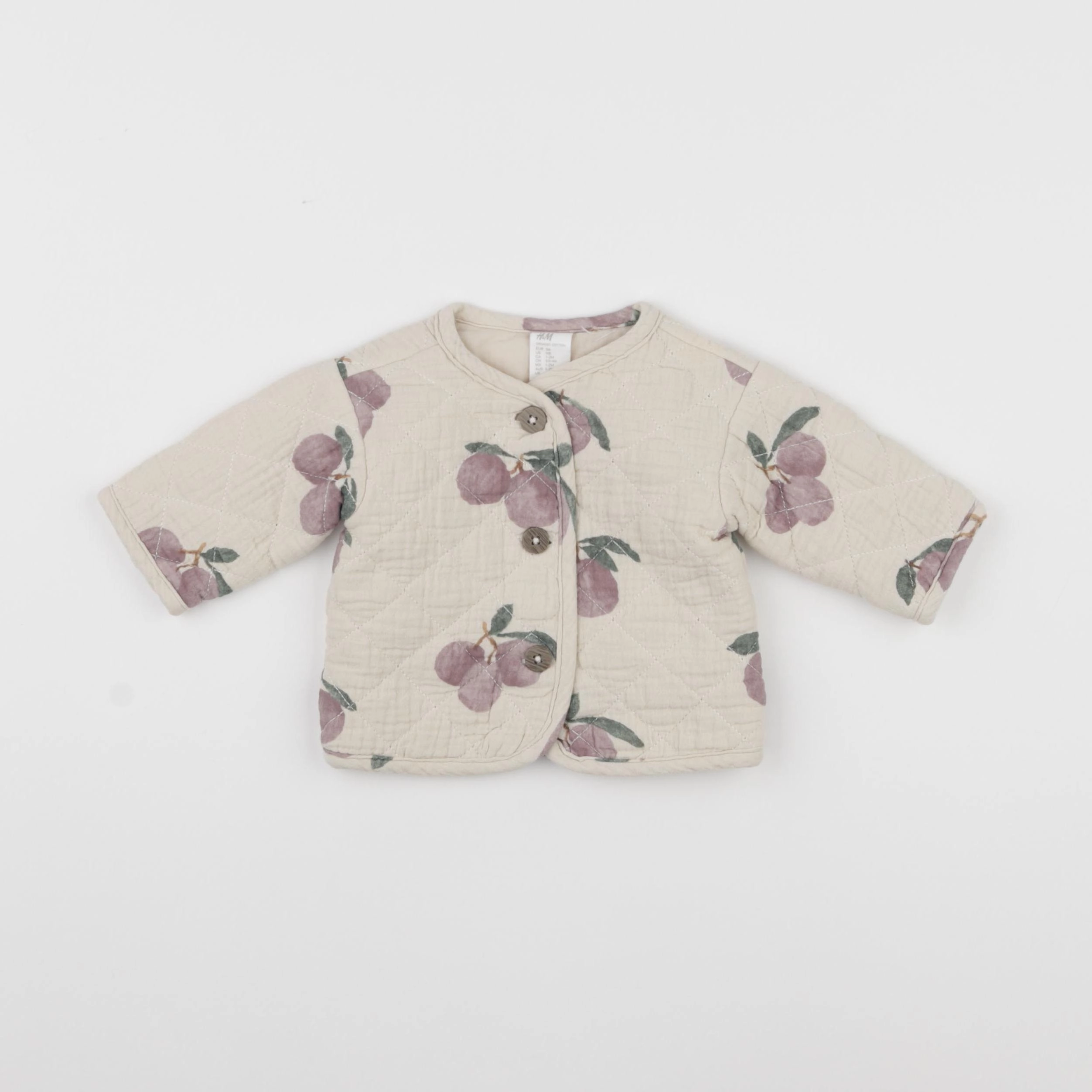 H&M - veste beige, violet - 1 mois