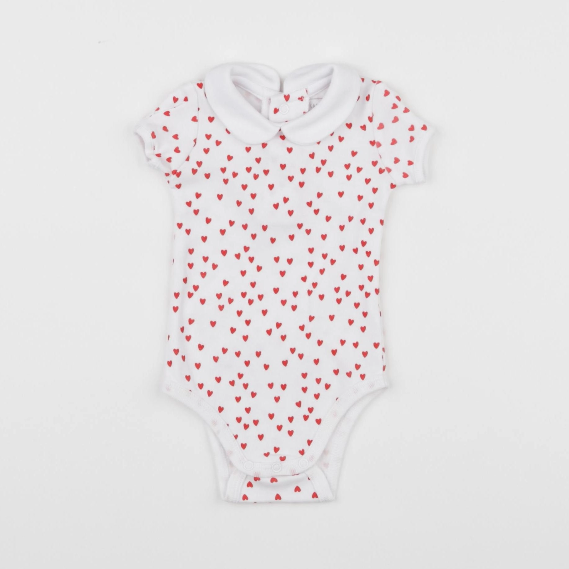 Carrément Beau - body à col blanc, rouge - 1 mois