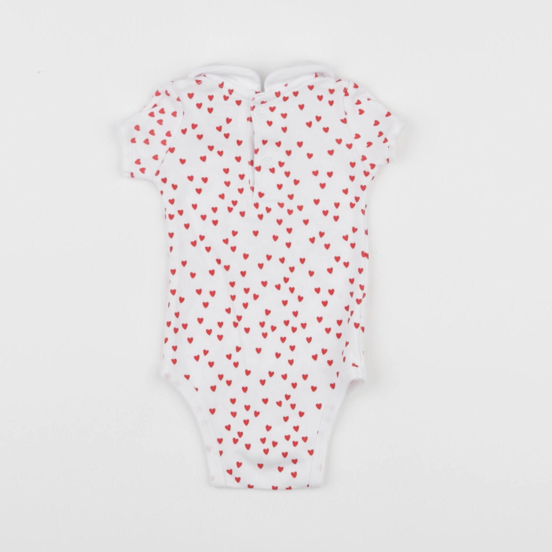 Carrément Beau - body à col blanc, rouge - 1 mois