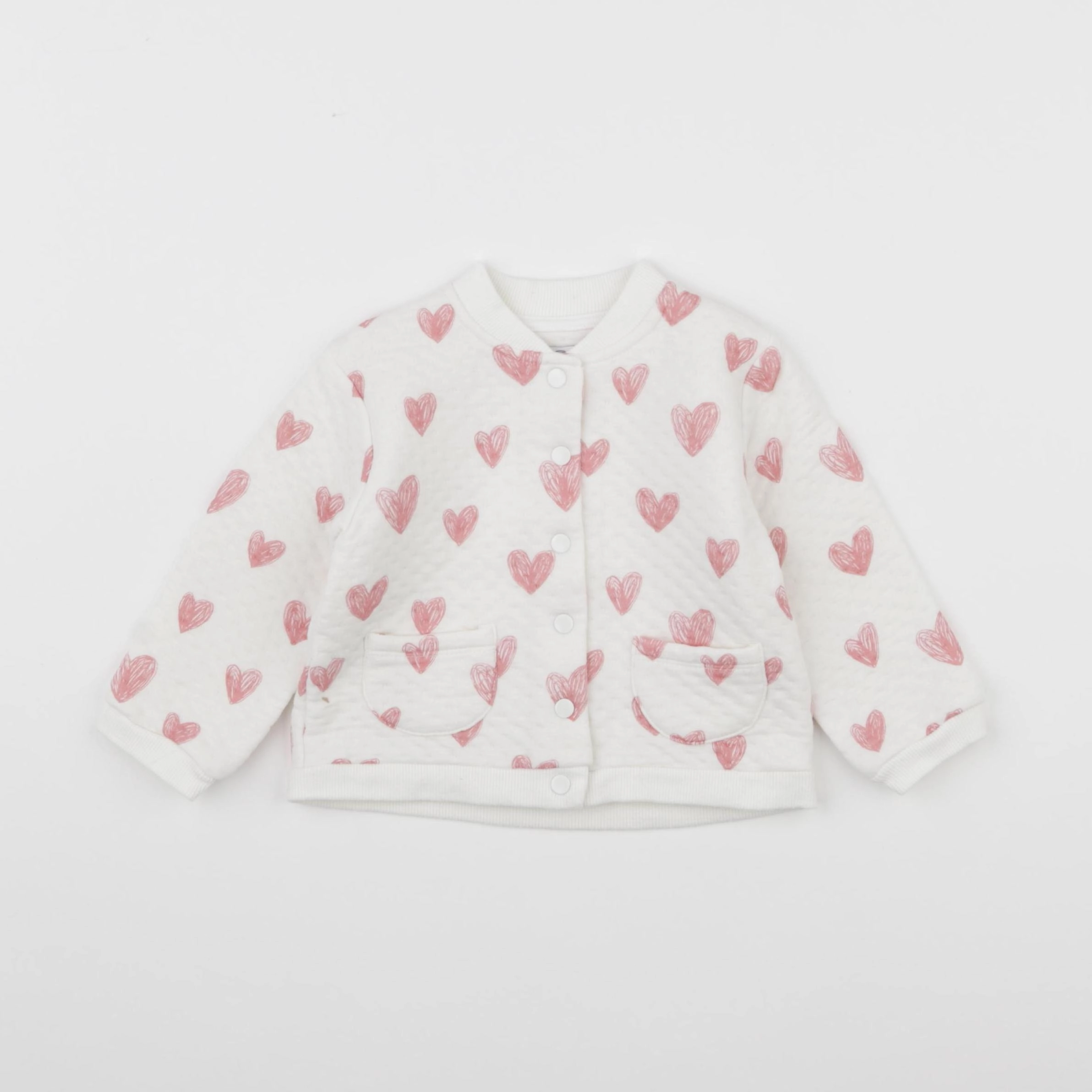 La Redoute - sweat blanc, rose - 12 mois