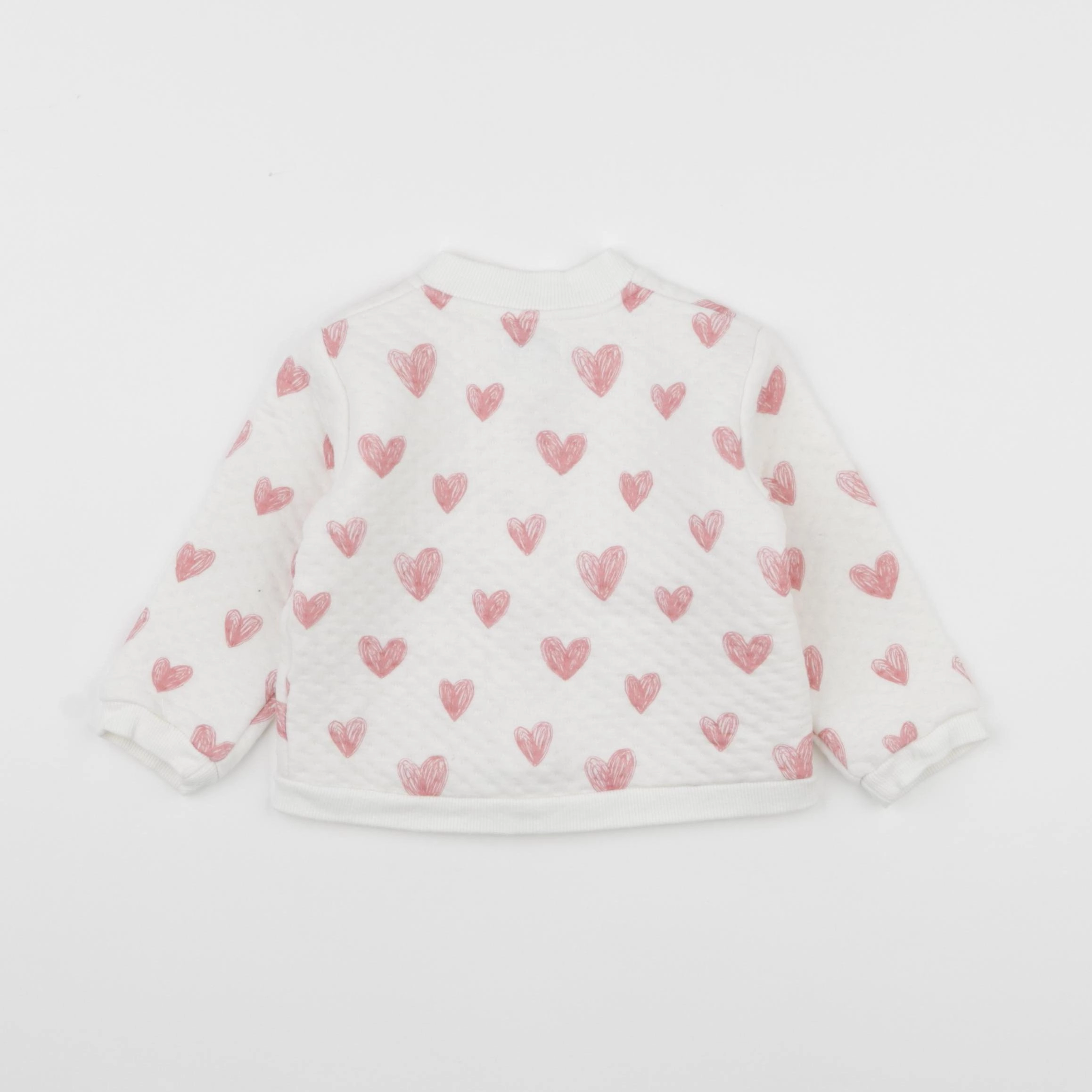 La Redoute - sweat blanc, rose - 12 mois