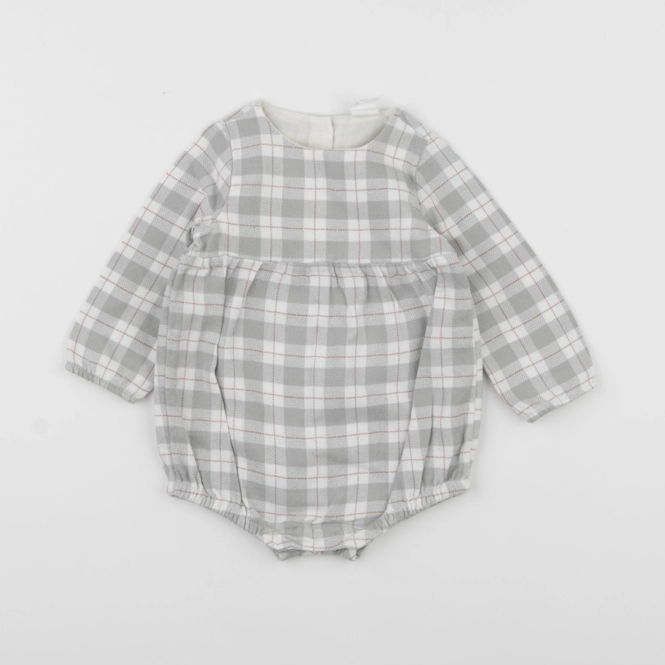 H&M - combinaison gris, blanc - 3/6 mois