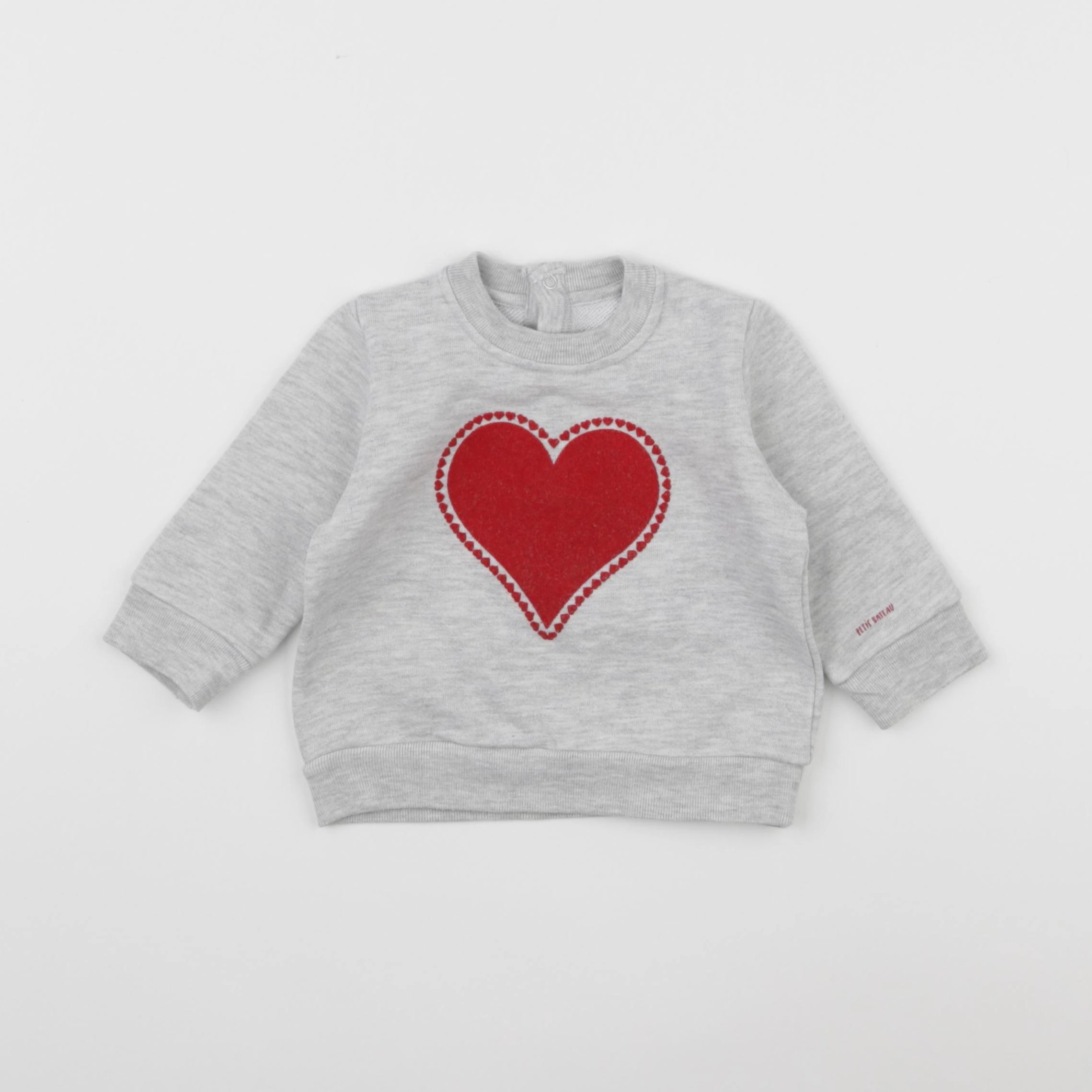 Petit Bateau - sweat gris - 6 mois