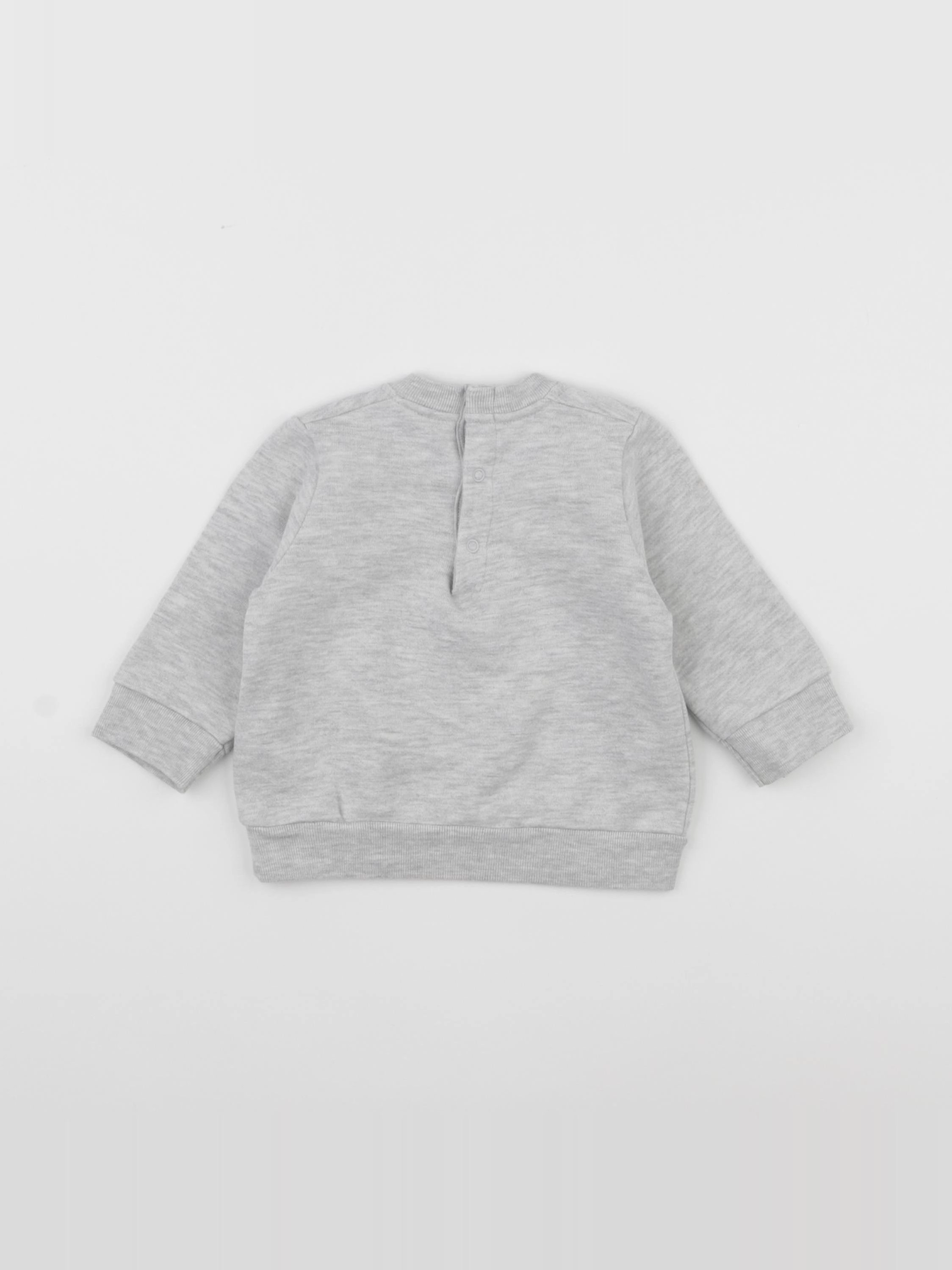 Petit Bateau - sweat gris - 6 mois