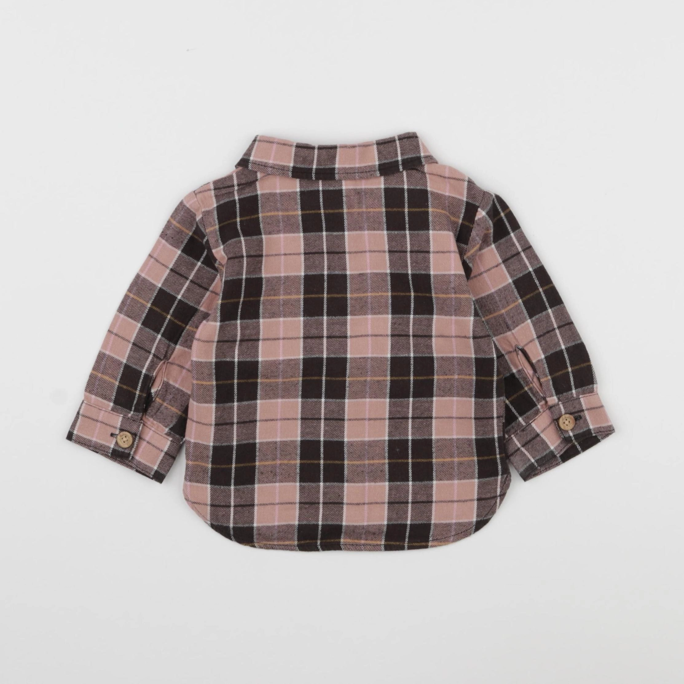 H&M - chemise marron, rose - 3/6 mois