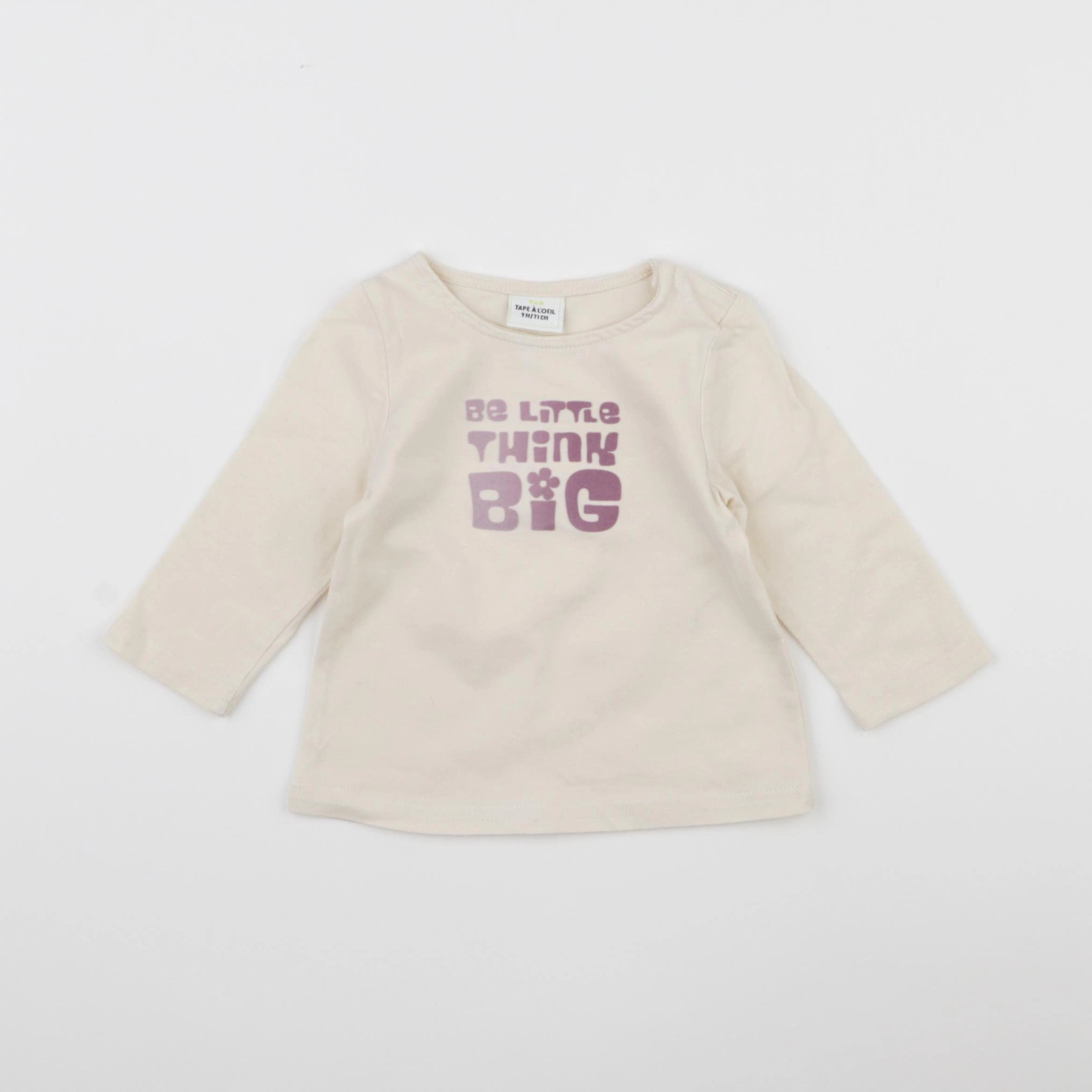 Tape à l'oeil - tee-shirt beige - 9 mois