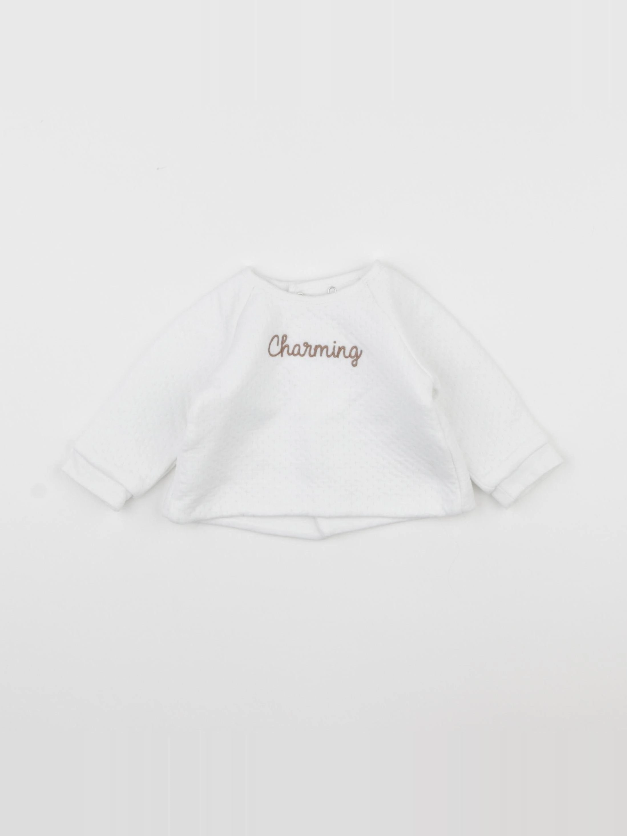 Boutchou - sweat blanc - 3 mois