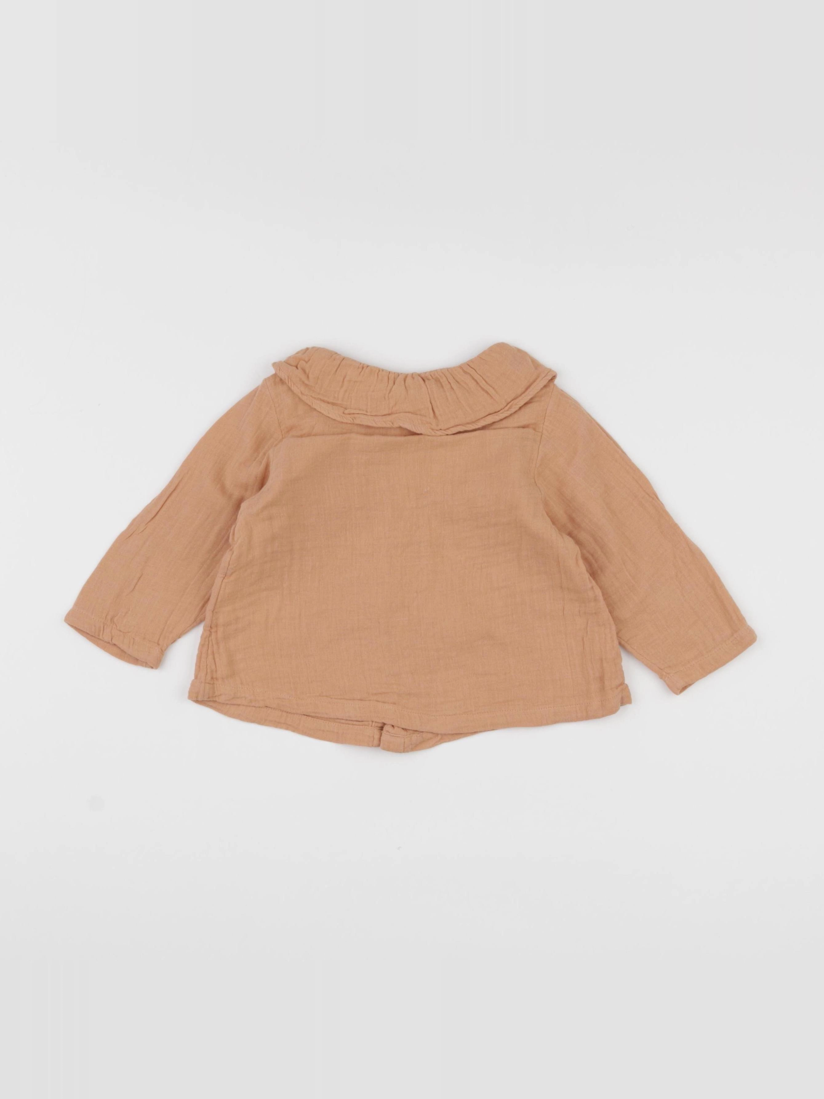 Petit Bateau - blouse marron - 18 mois