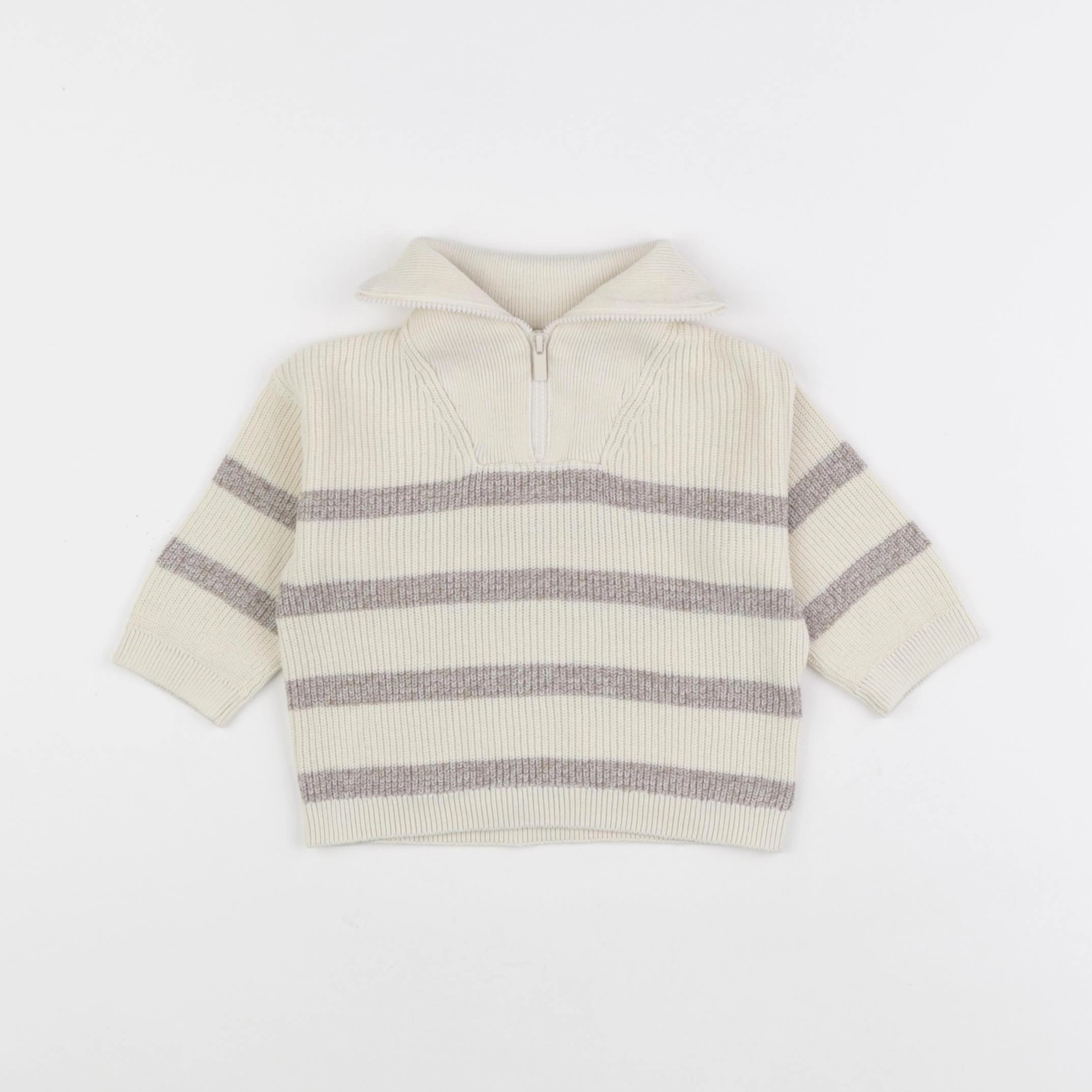 Vertbaudet - pull beige - 9 mois