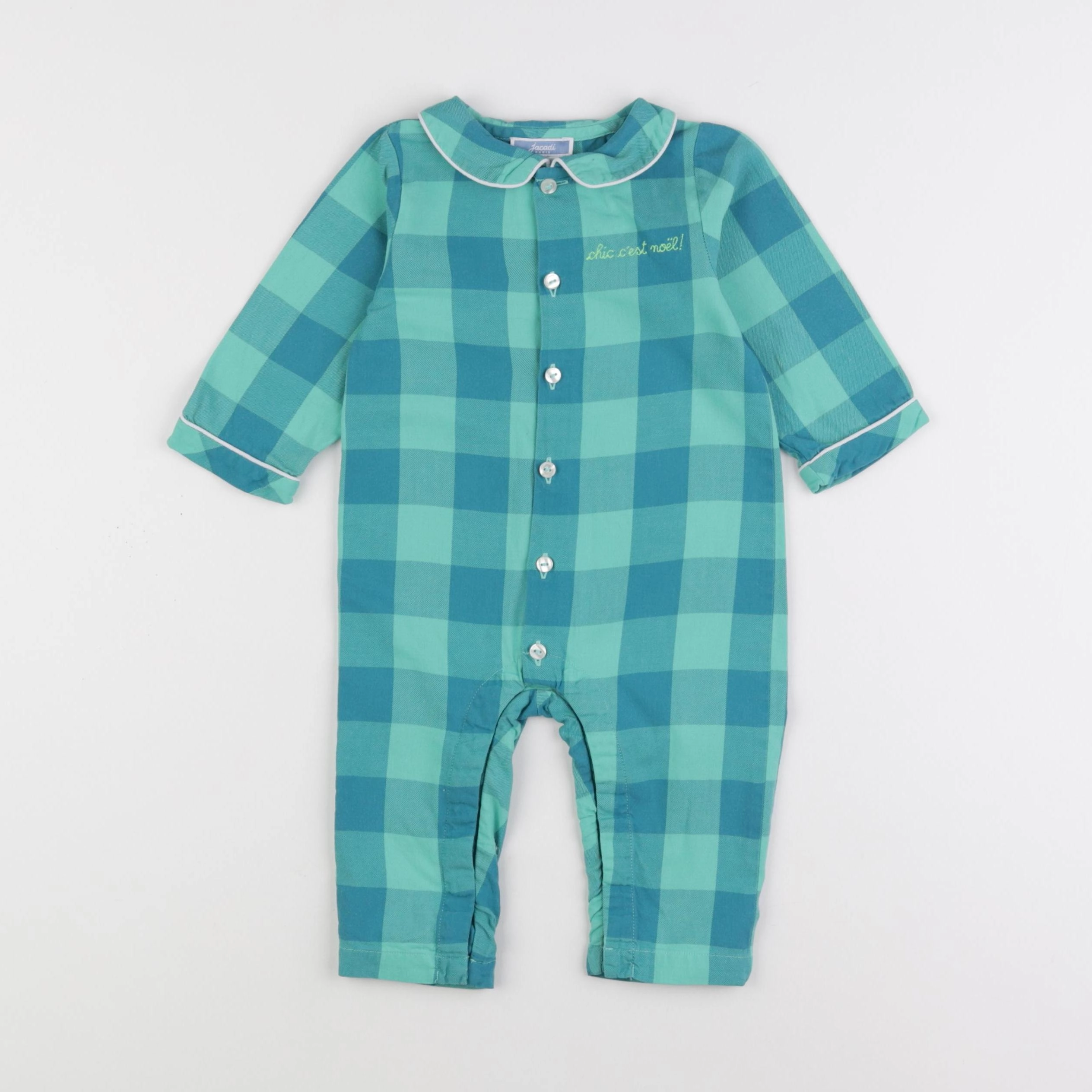 Jacadi - pyjama coton bleu, vert - 12 mois