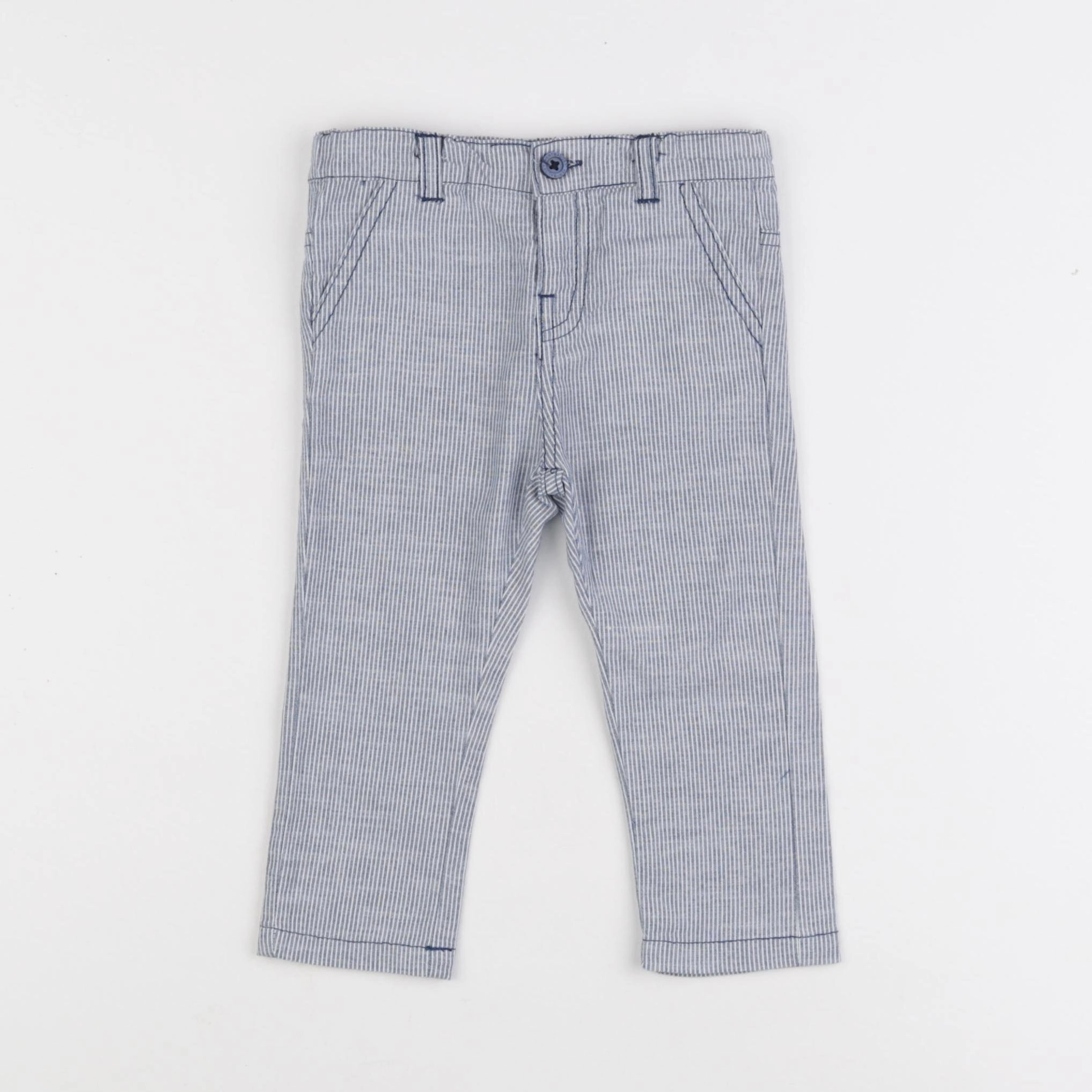 Vertbaudet - pantalon bleu - 12 mois