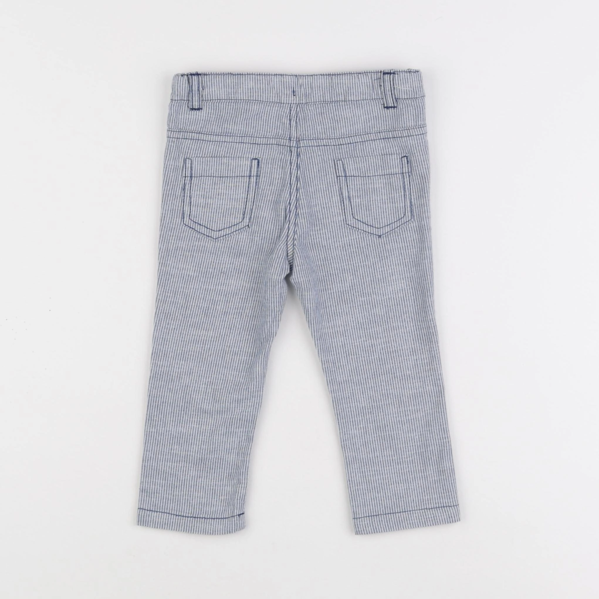 Vertbaudet - pantalon bleu - 12 mois
