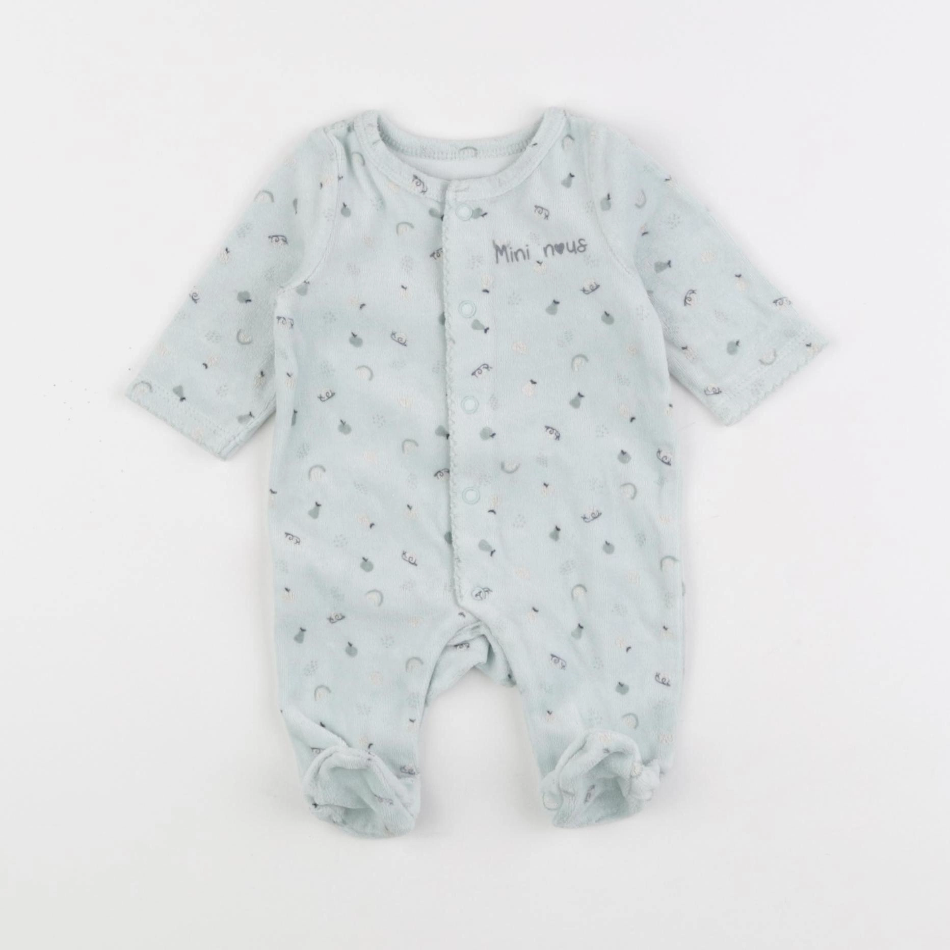 Tape à l'oeil - pyjama velours vert - 0 mois