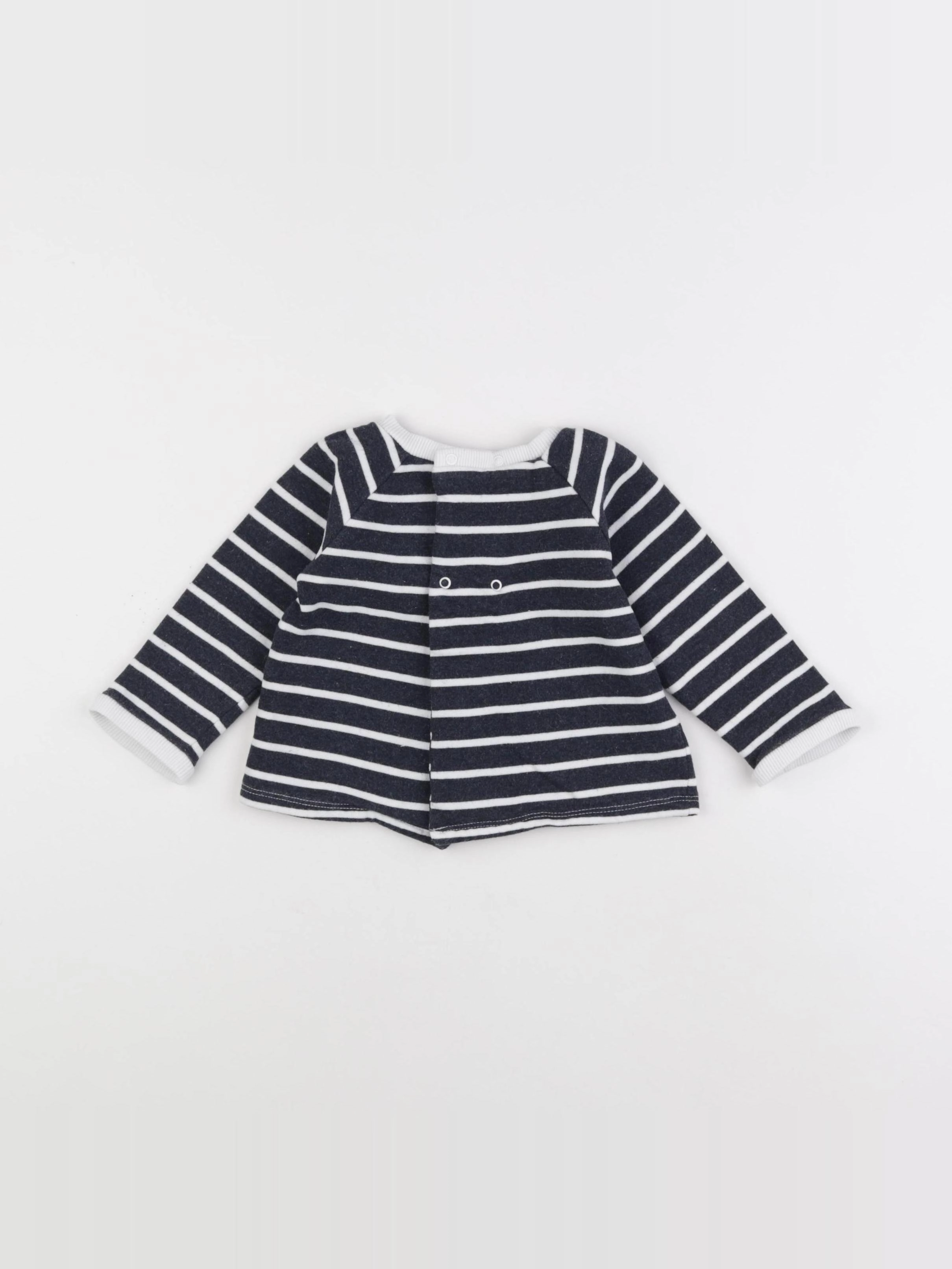 Boutchou - sweat bleu, blanc - 12 mois