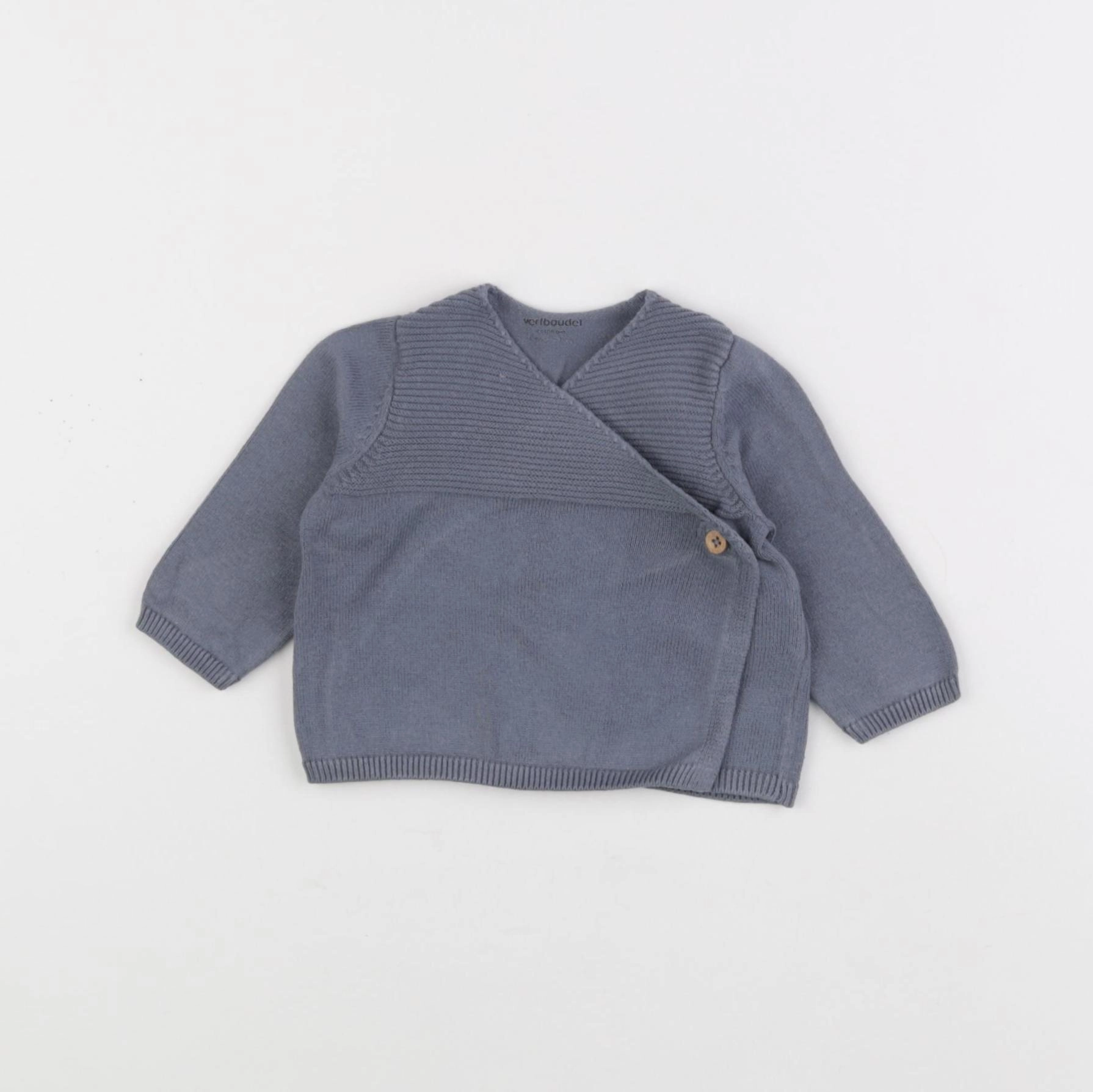 Vertbaudet - gilet bleu - 1 mois