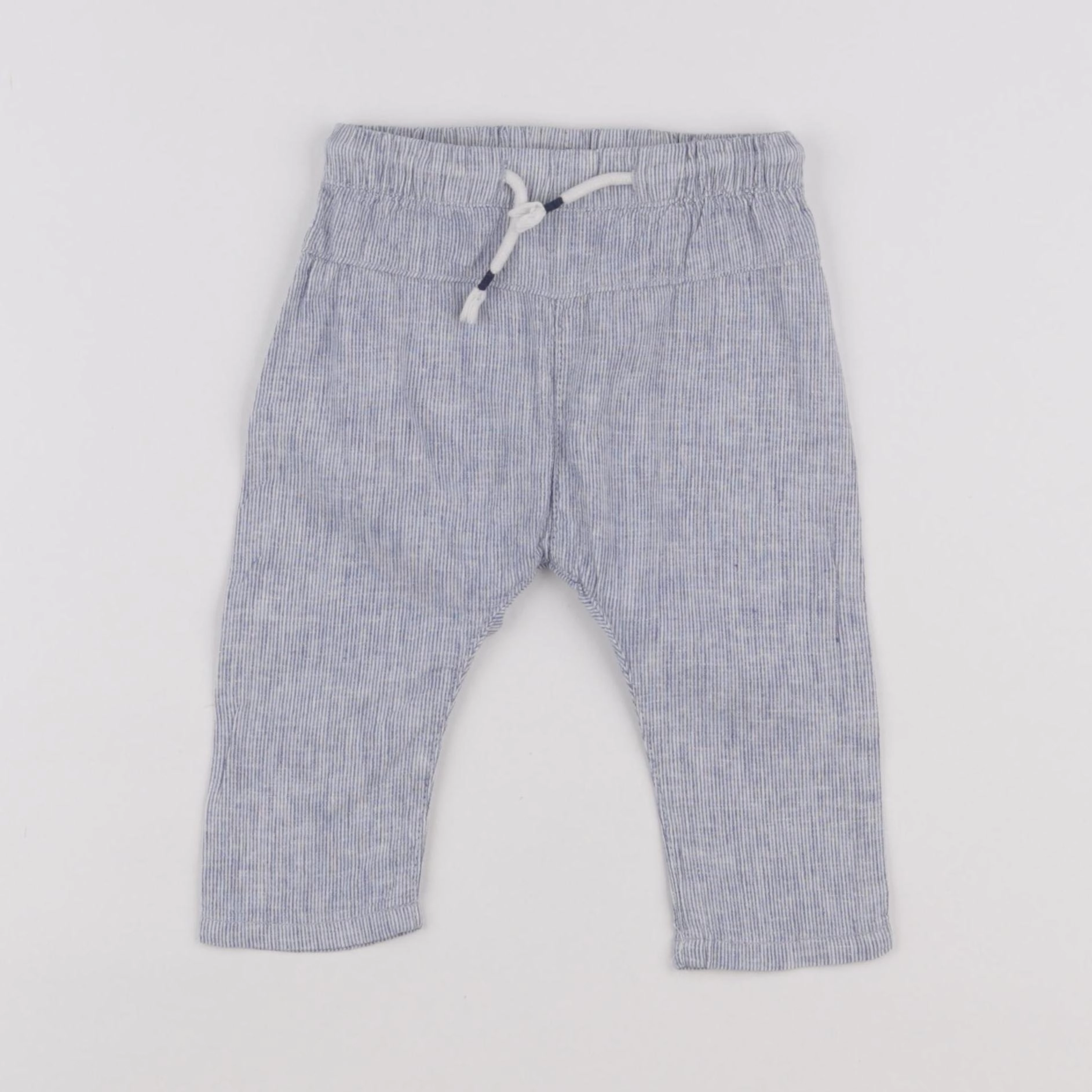 H&M - pantalon blanc, bleu - 3 mois
