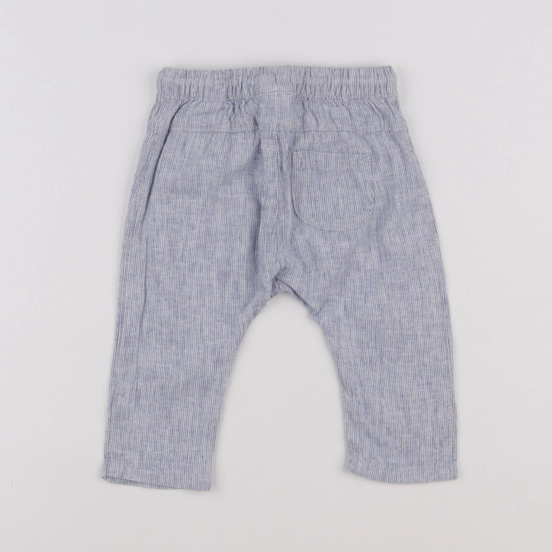 H&M - pantalon blanc, bleu - 3 mois