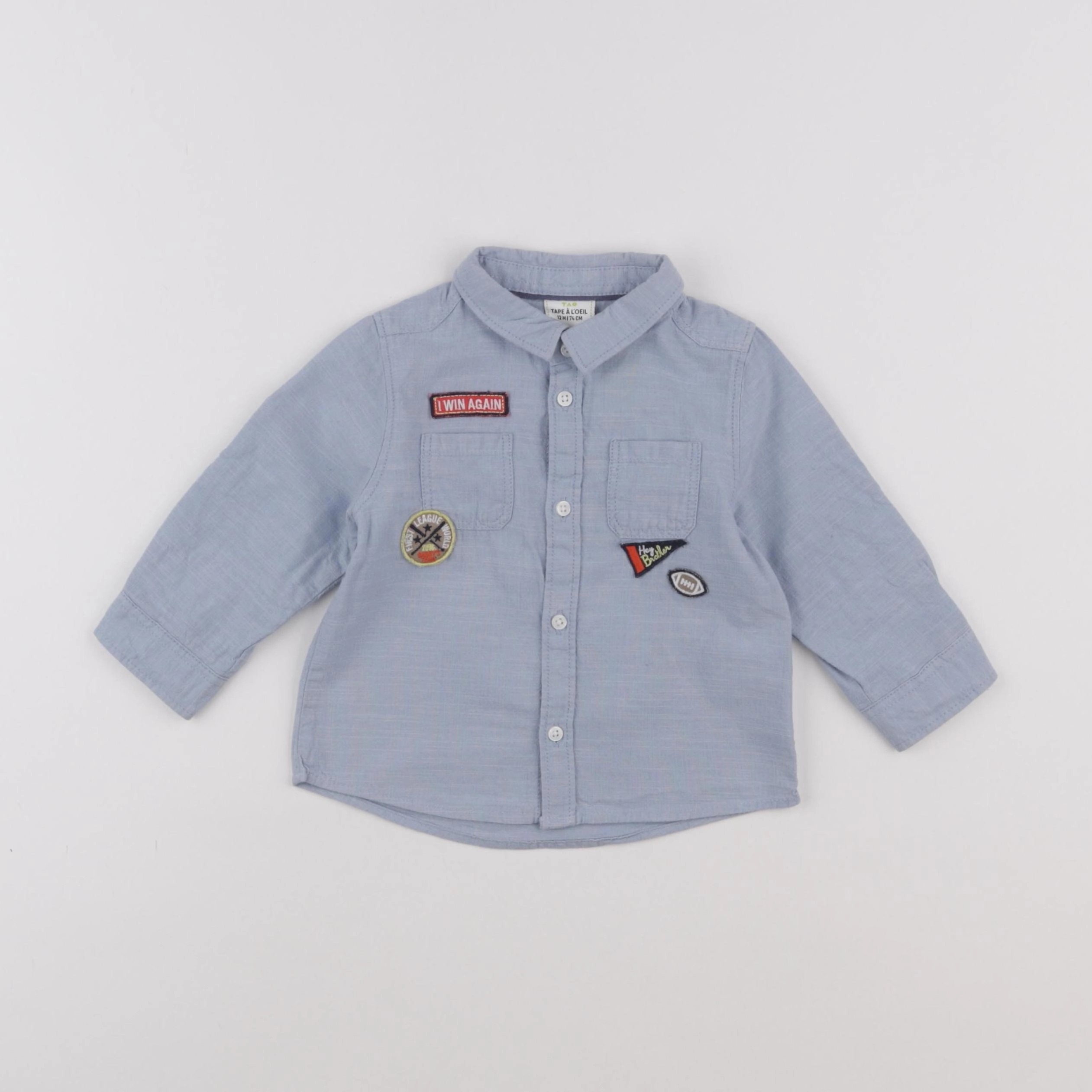 Tape à l'oeil - chemise bleu - 12 mois