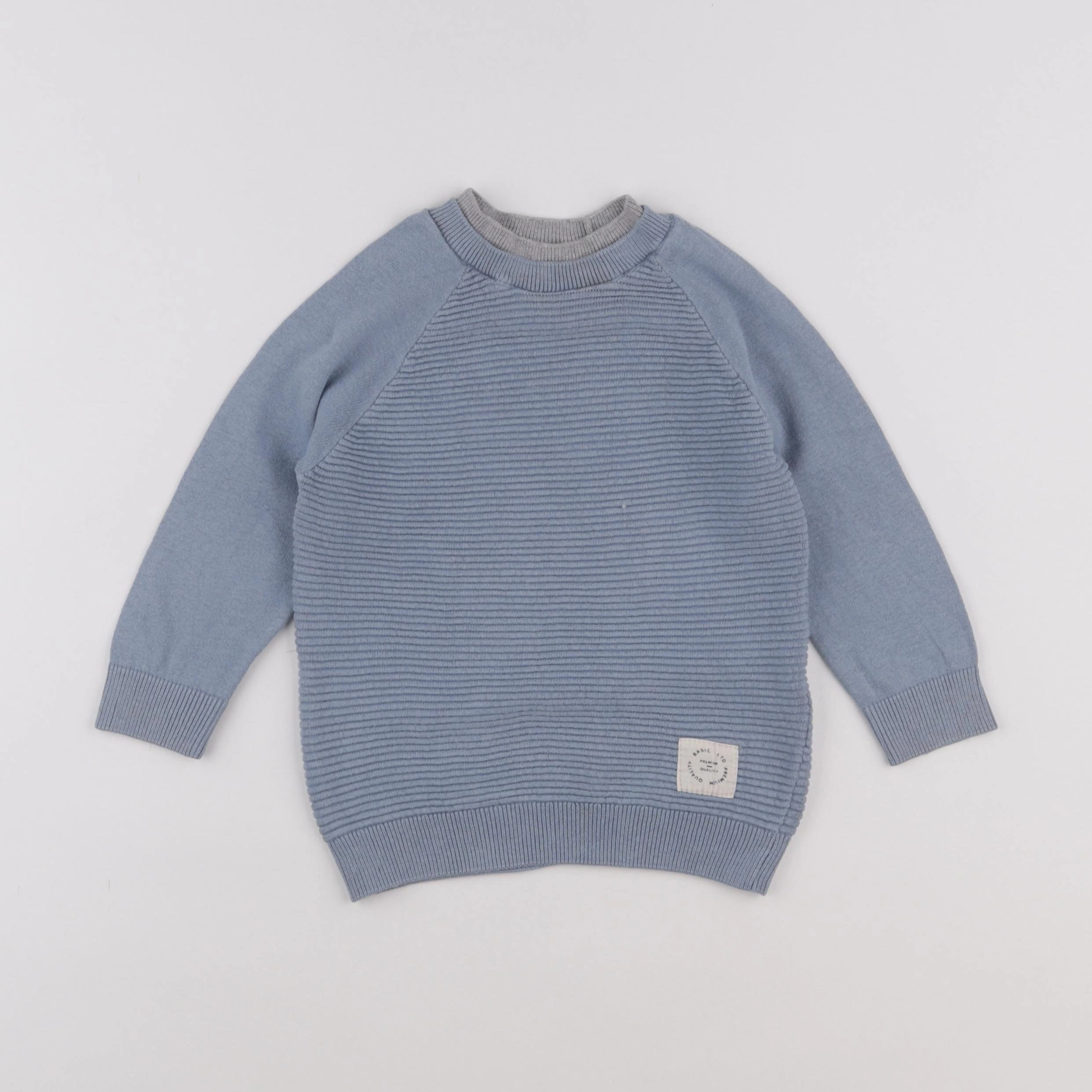 Little Cigogne - pull bleu - 2 ans
