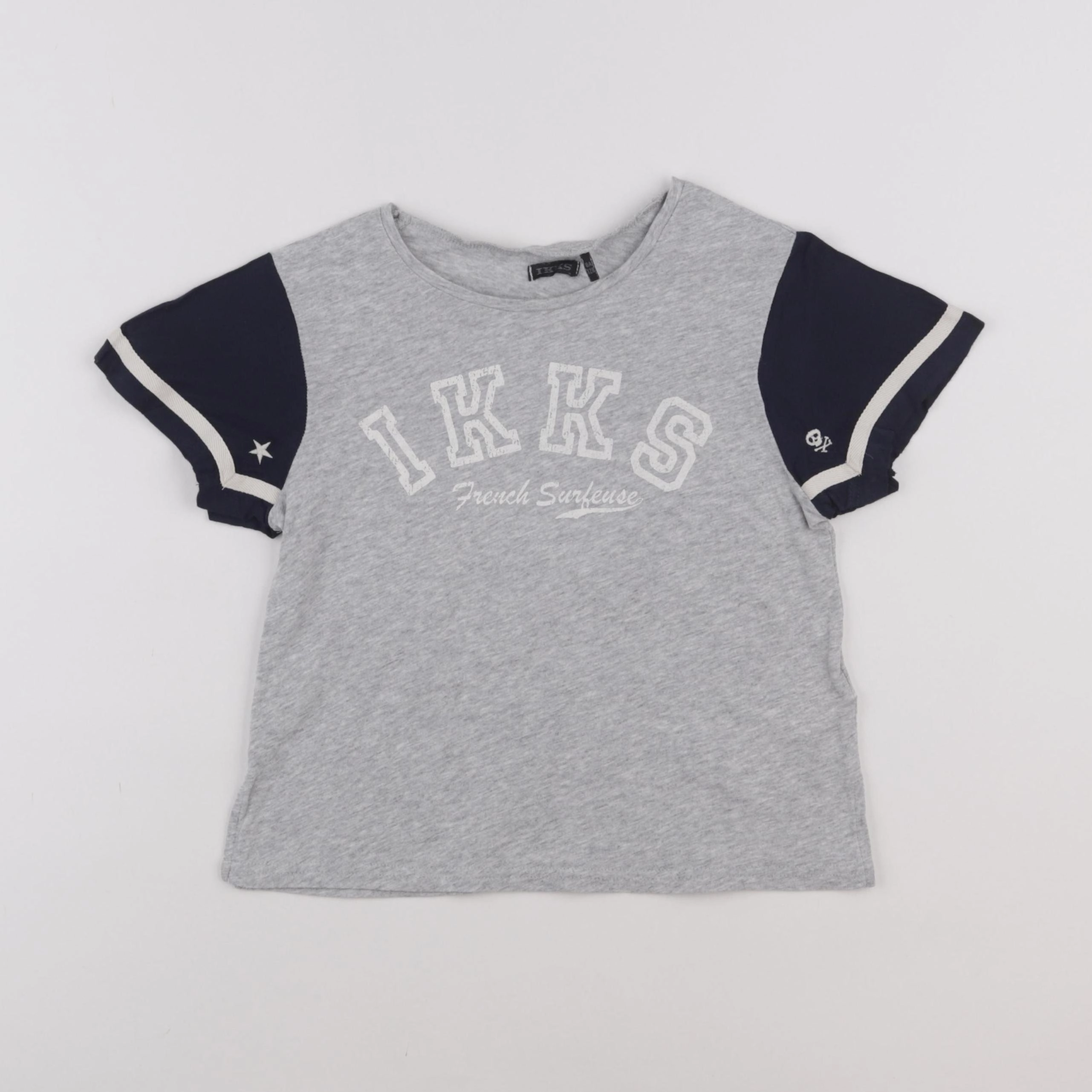 IKKS - tee-shirt bleu, gris - 8 ans