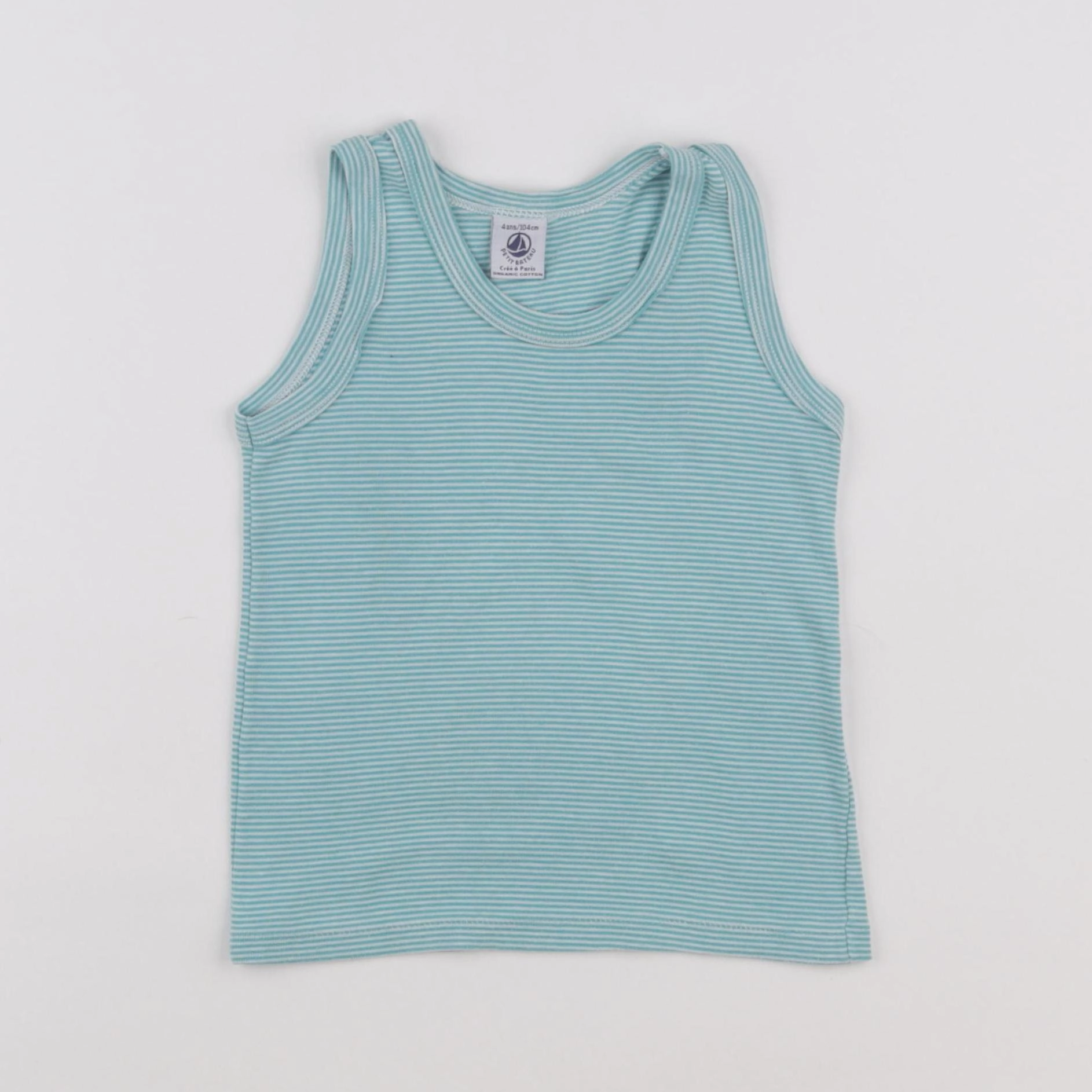 Petit Bateau - maillot de corps bleu - 4 ans