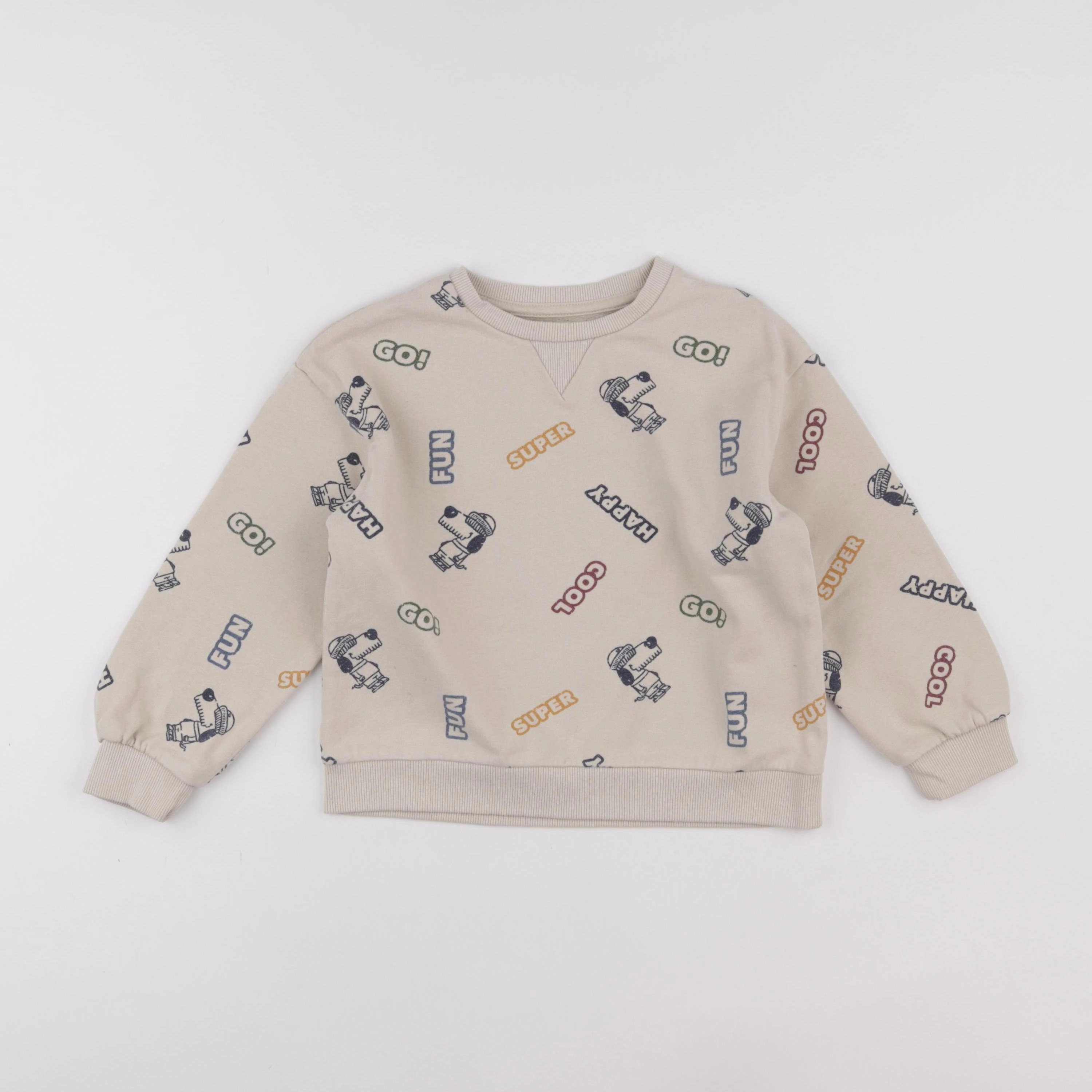 Vertbaudet - sweat beige - 5 ans
