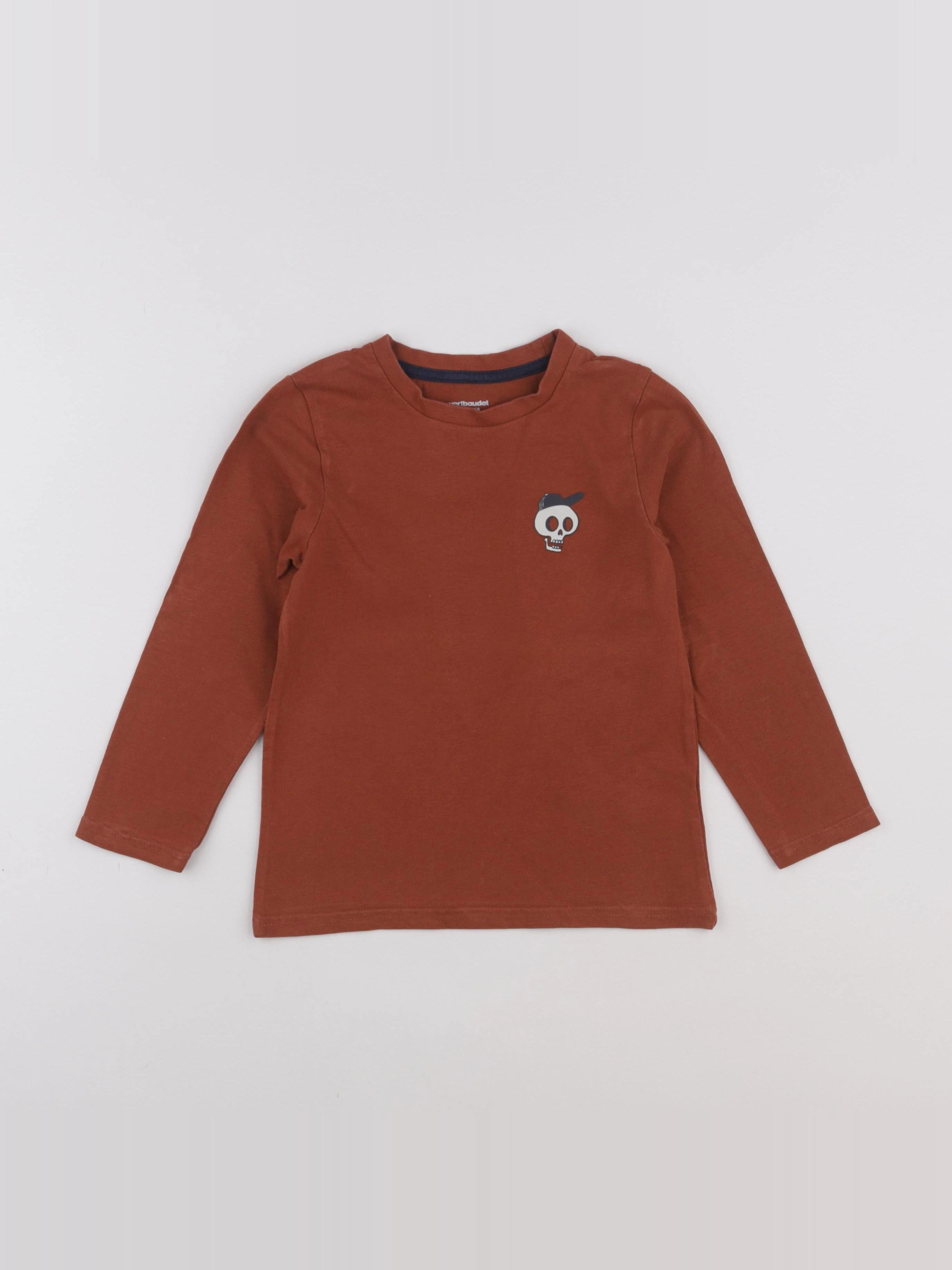 Vertbaudet - tee-shirt marron - 6 ans