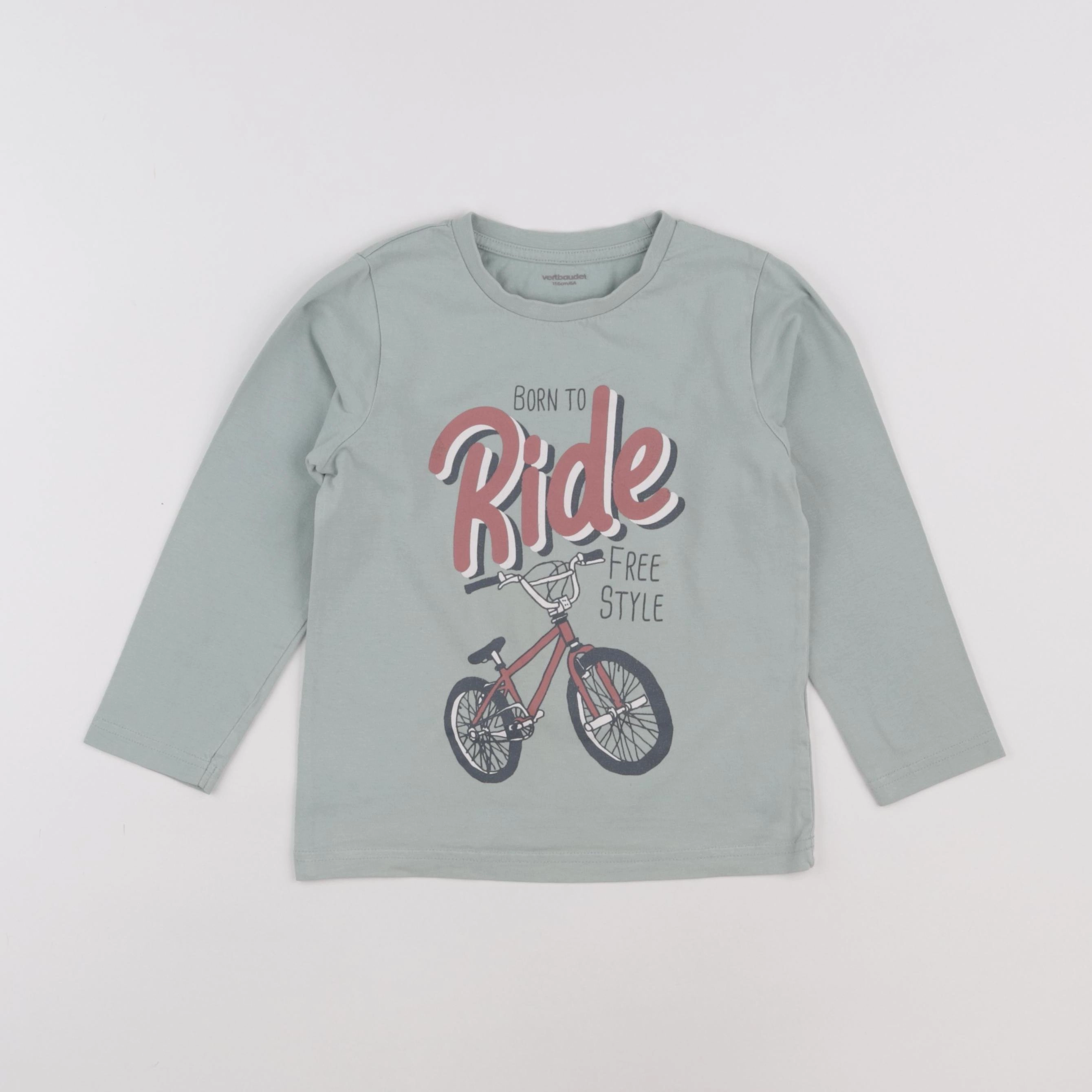 Vertbaudet - tee-shirt vert - 6 ans