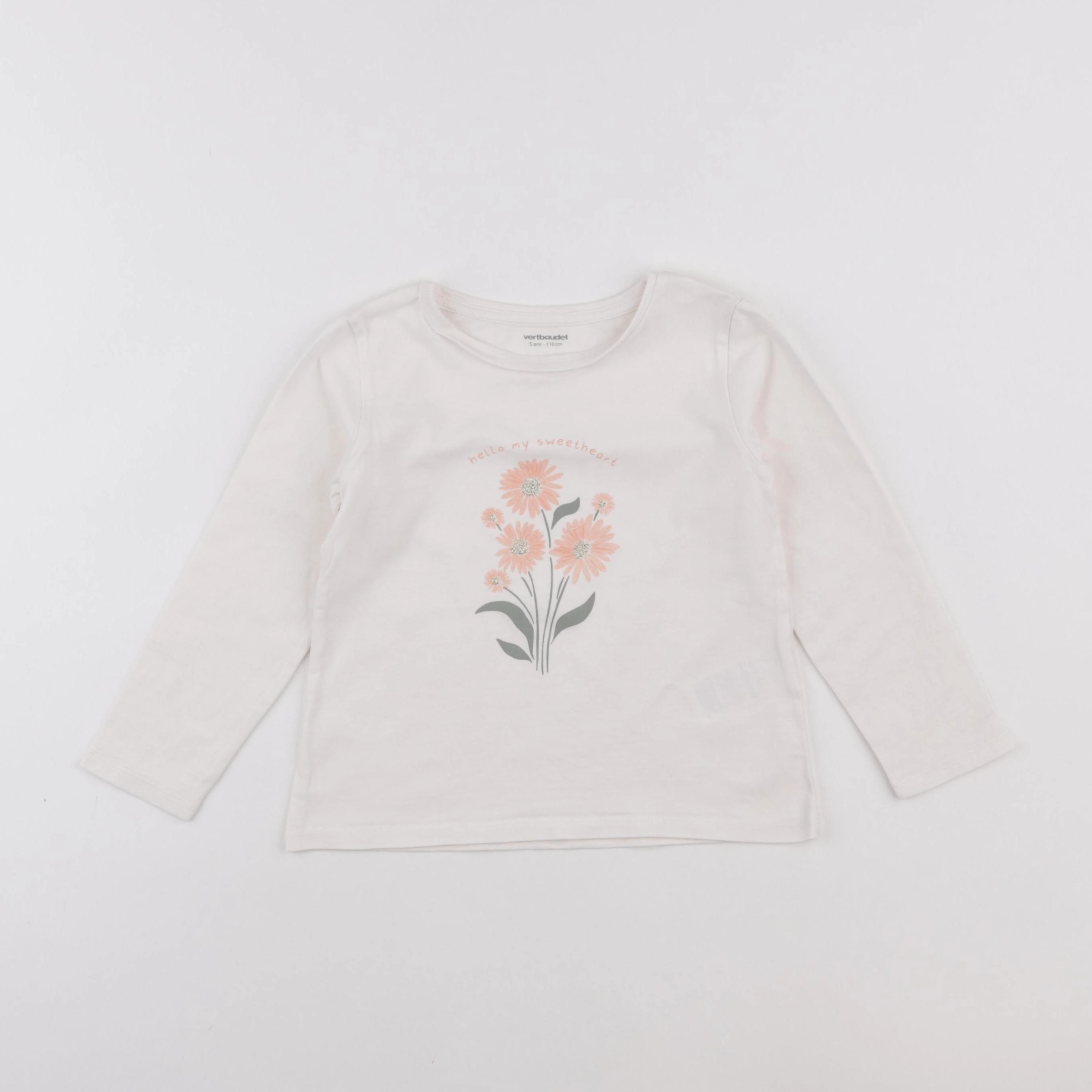 Vertbaudet - tee-shirt blanc - 5 ans