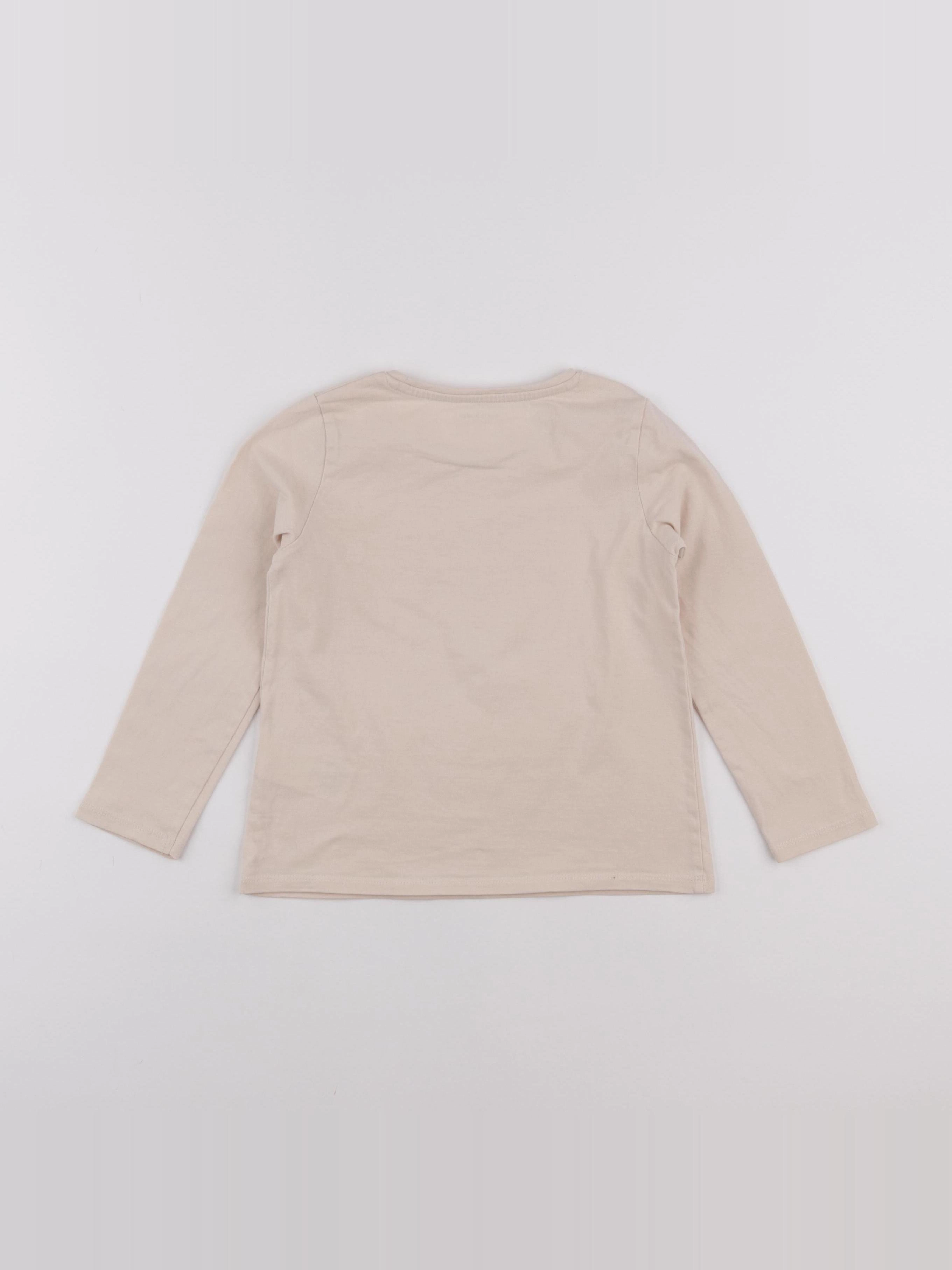 Vertbaudet - tee-shirt beige, or - 5 ans