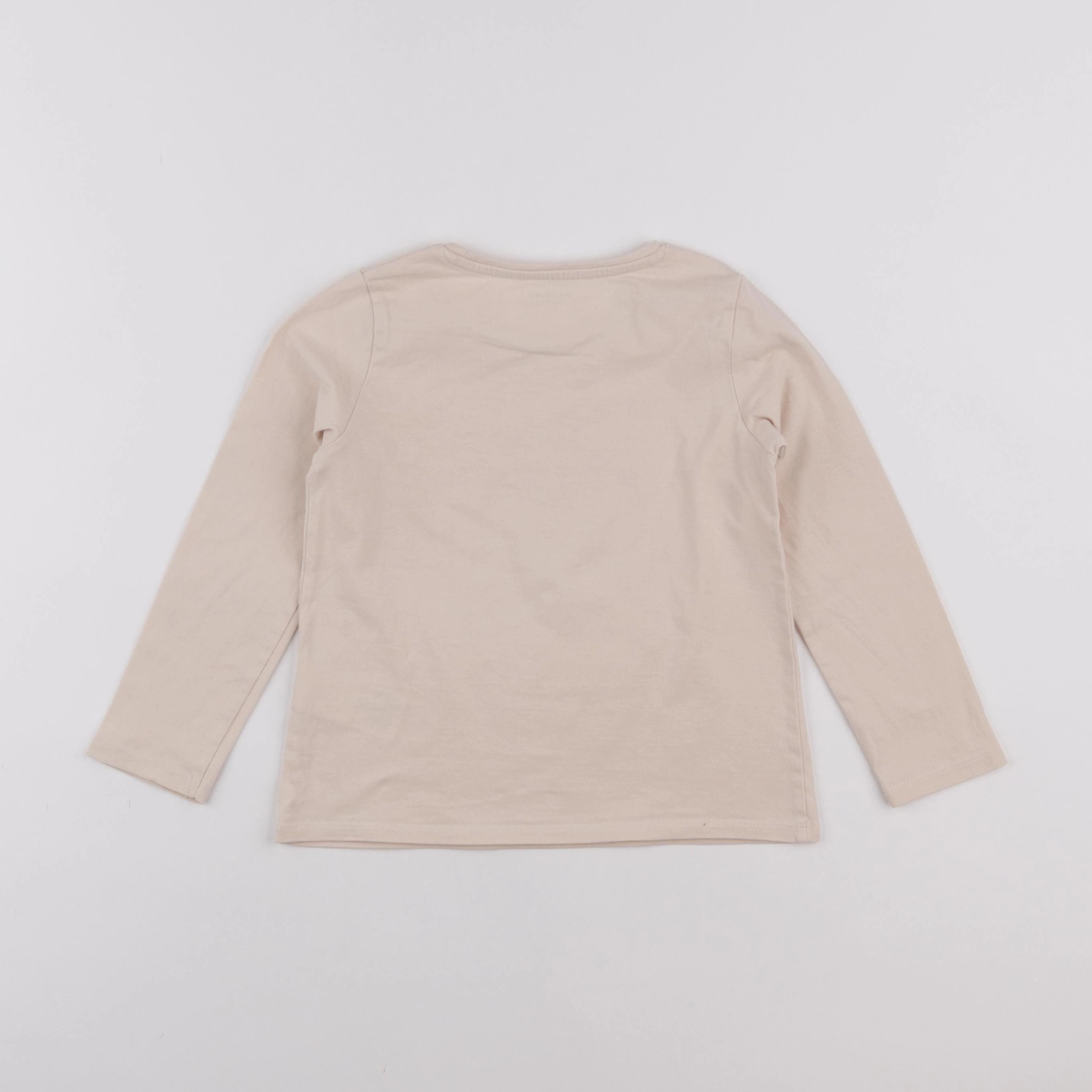 Vertbaudet - tee-shirt beige, or - 5 ans
