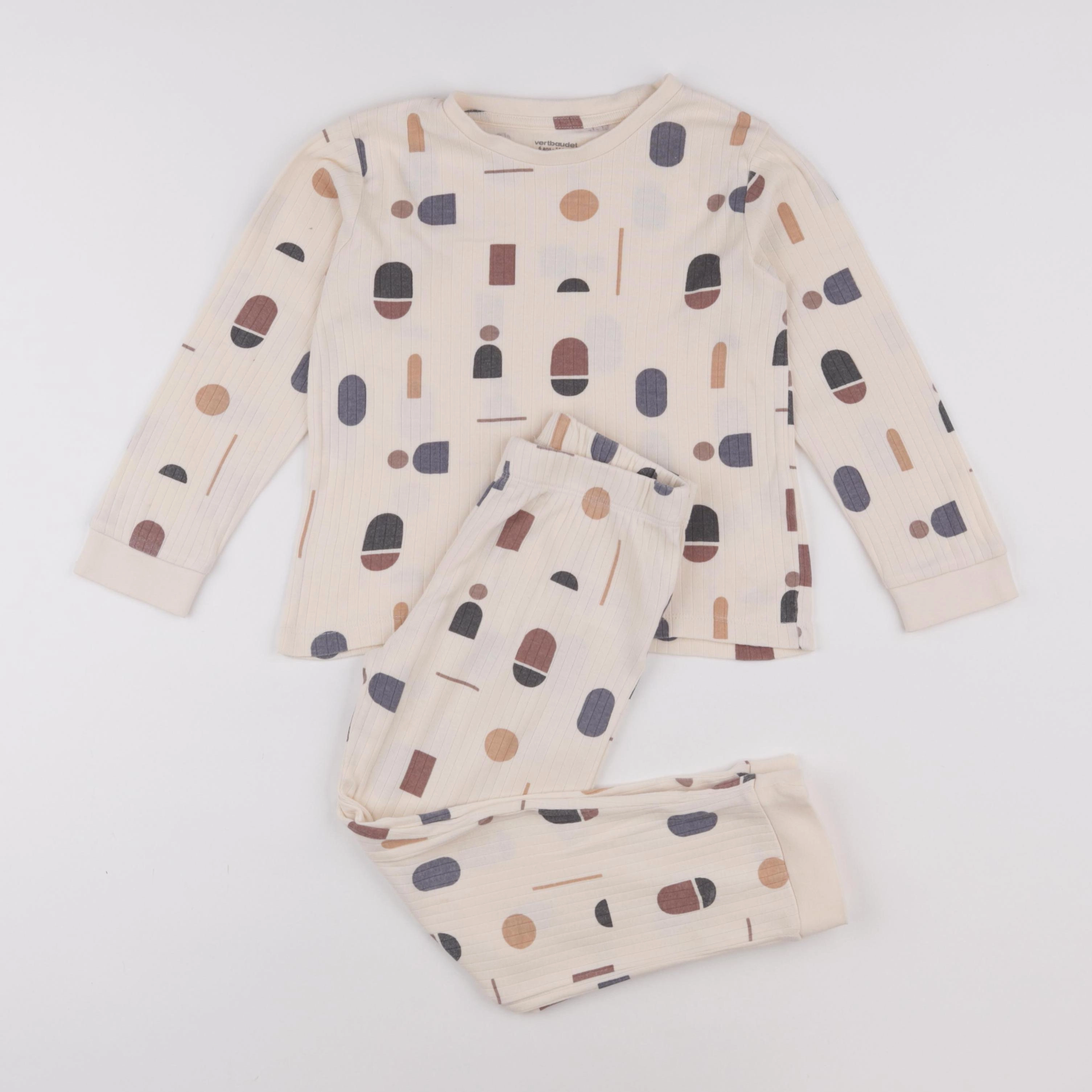 Vertbaudet - pyjama coton beige - 6 ans