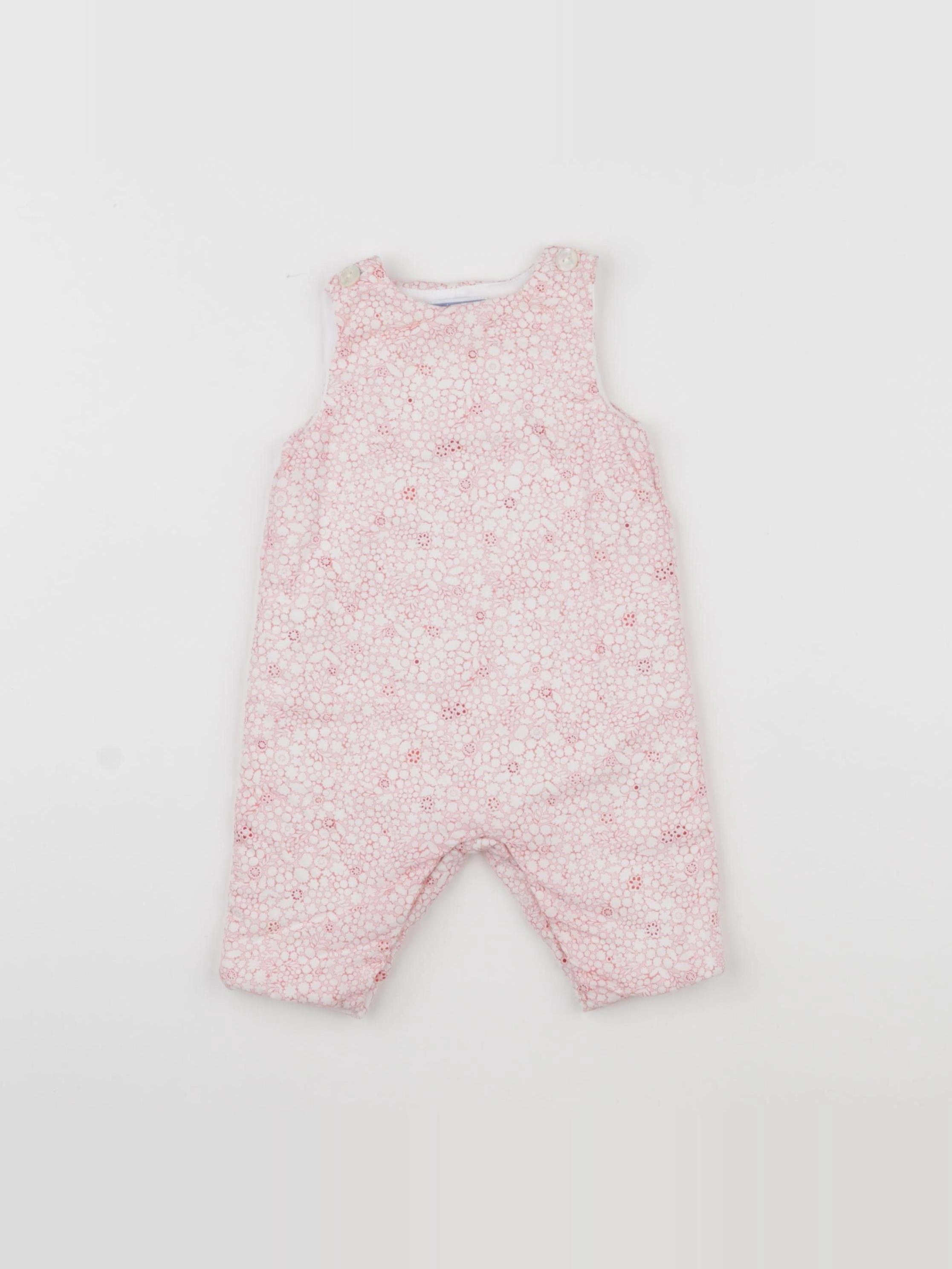 Jacadi - combinaison doublé, liberty rose - 3 mois