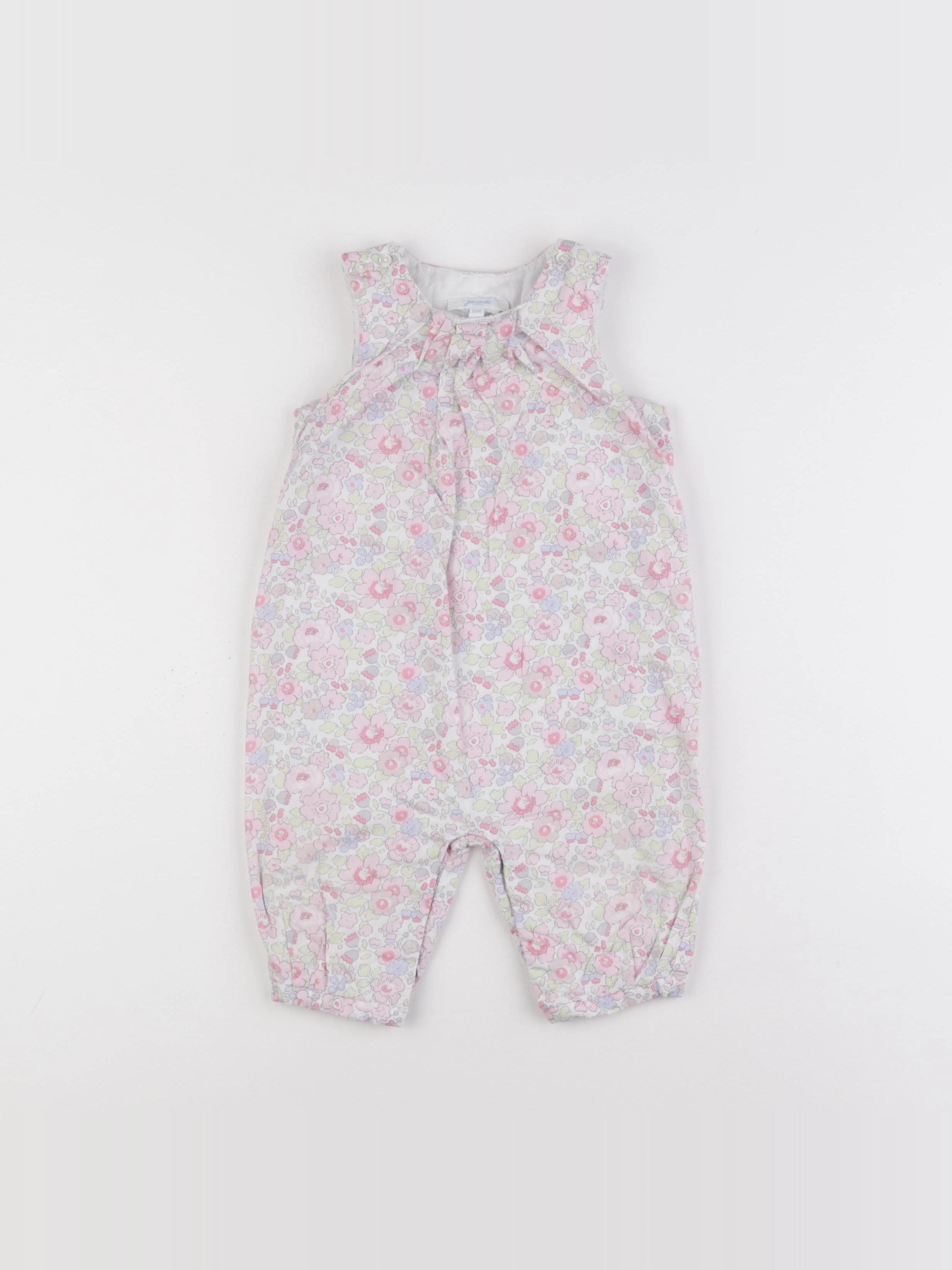 Jacadi - combinaison doublé, liberty rose - 12 mois