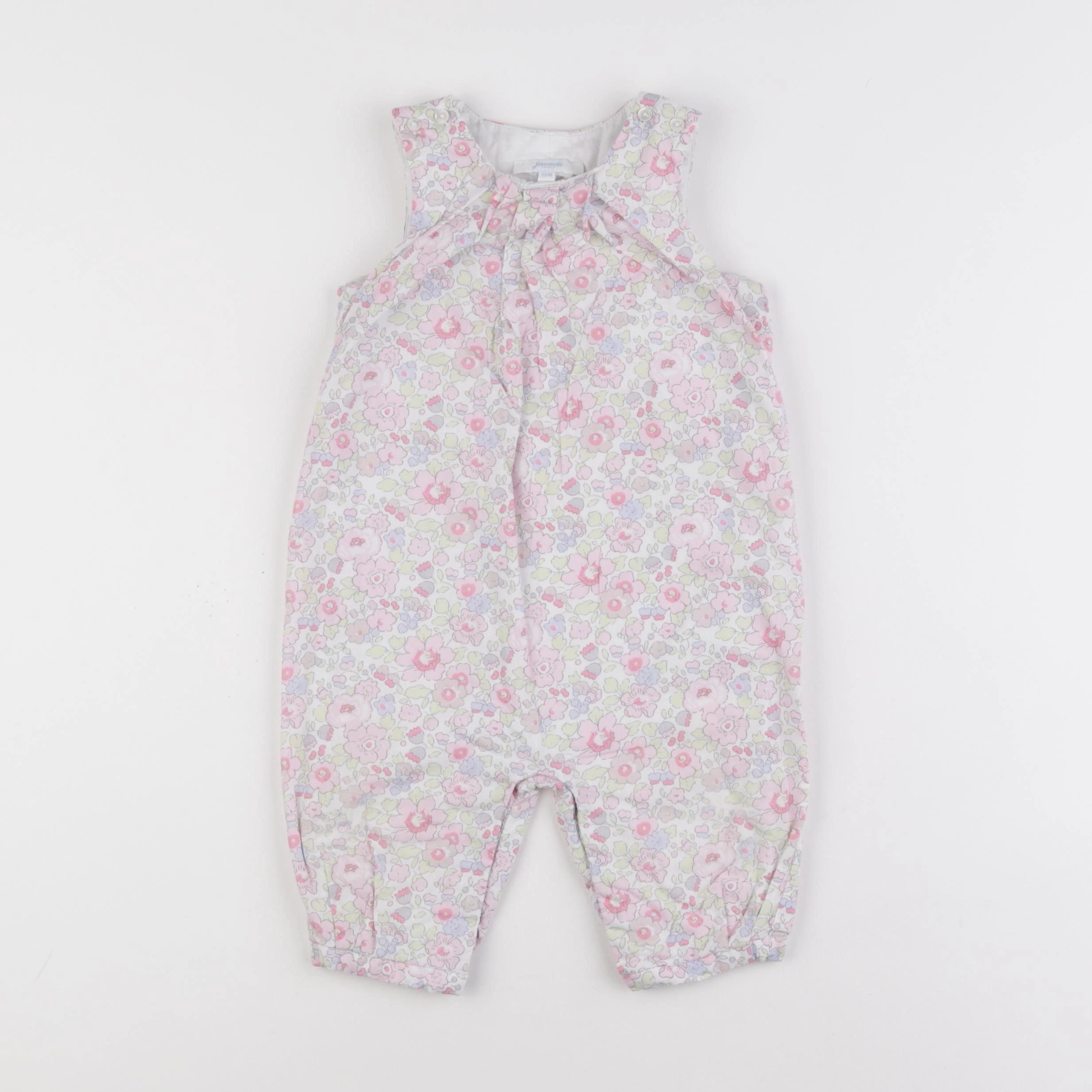 Jacadi - combinaison doublé, liberty rose - 12 mois