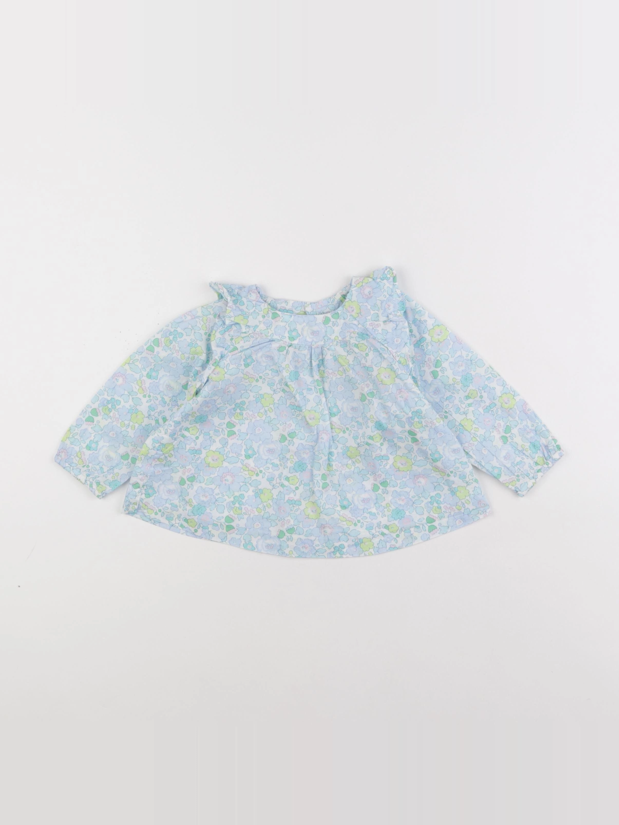 Jacadi - blouse liberty bleu - 12 mois
