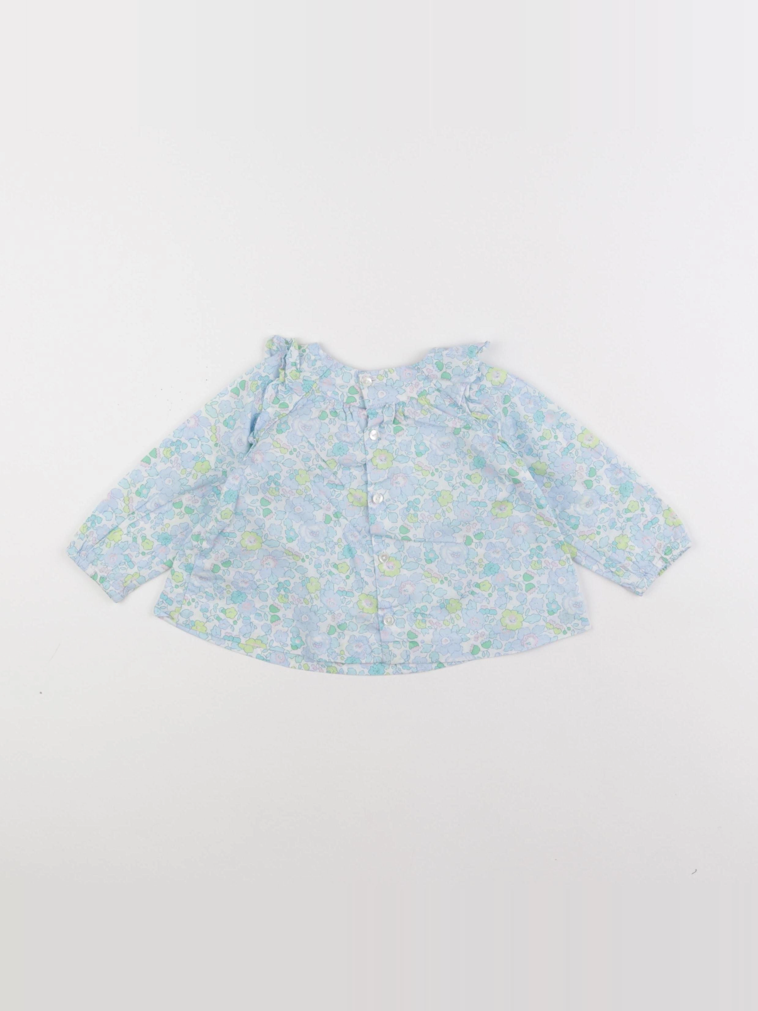 Jacadi - blouse liberty bleu - 12 mois