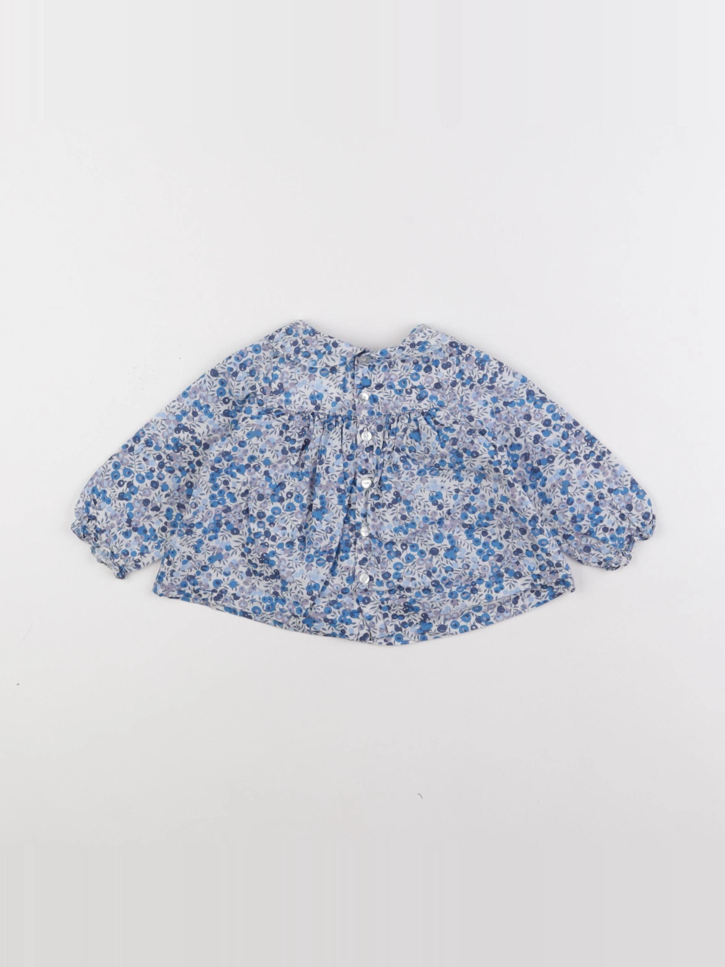 Jacadi - blouse liberty bleu - 12 mois