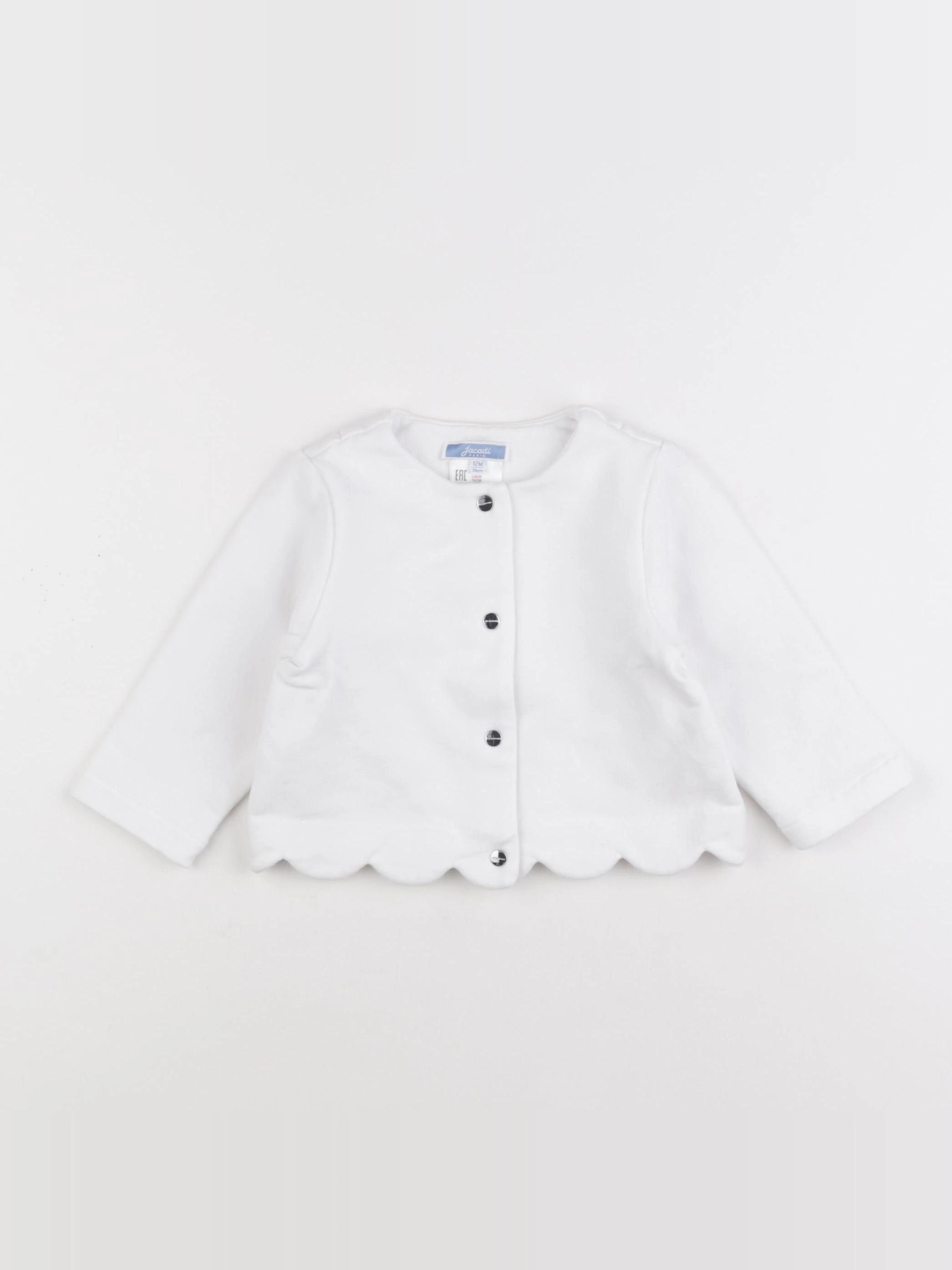 Jacadi - sweat blanc - 12 mois