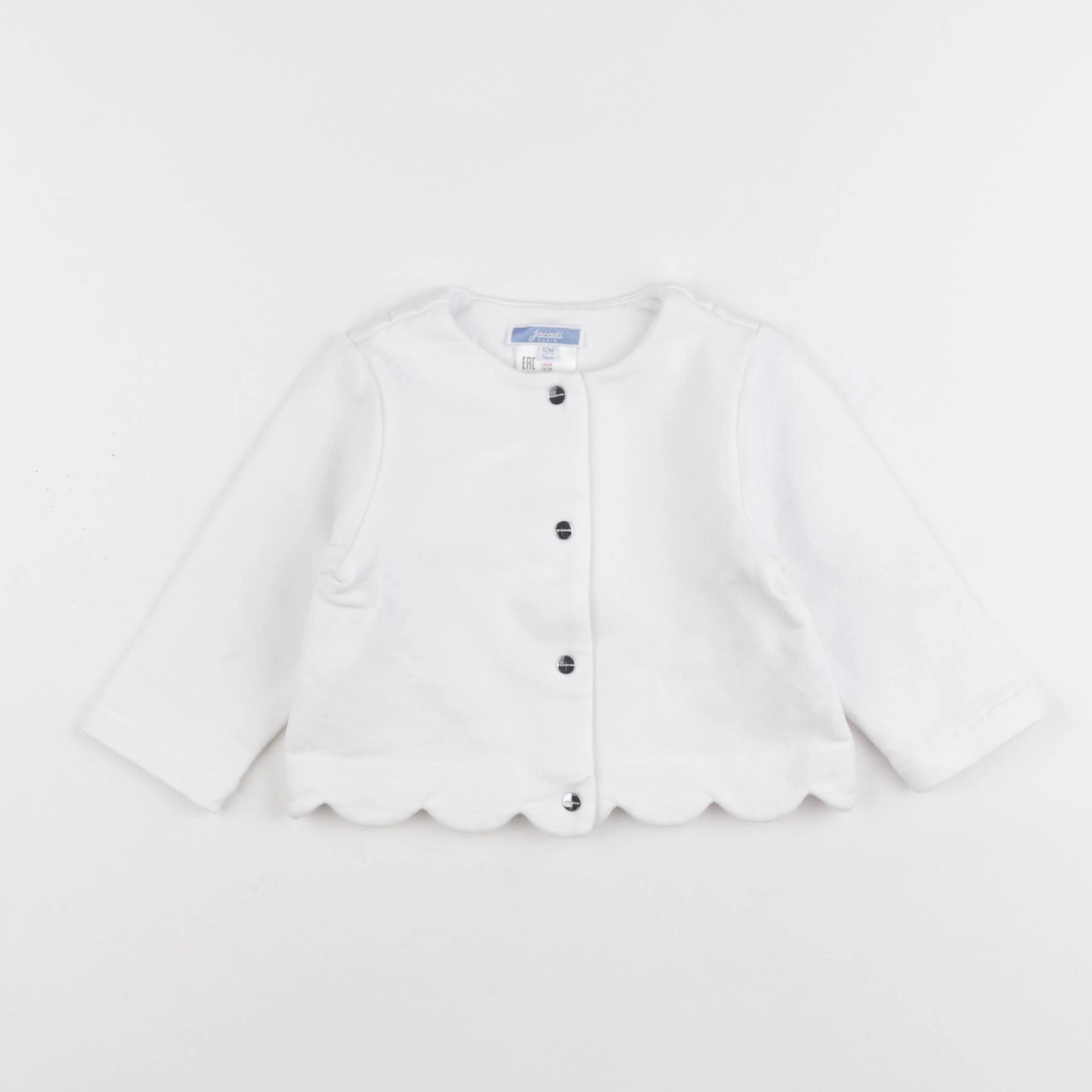 Jacadi - sweat blanc - 12 mois