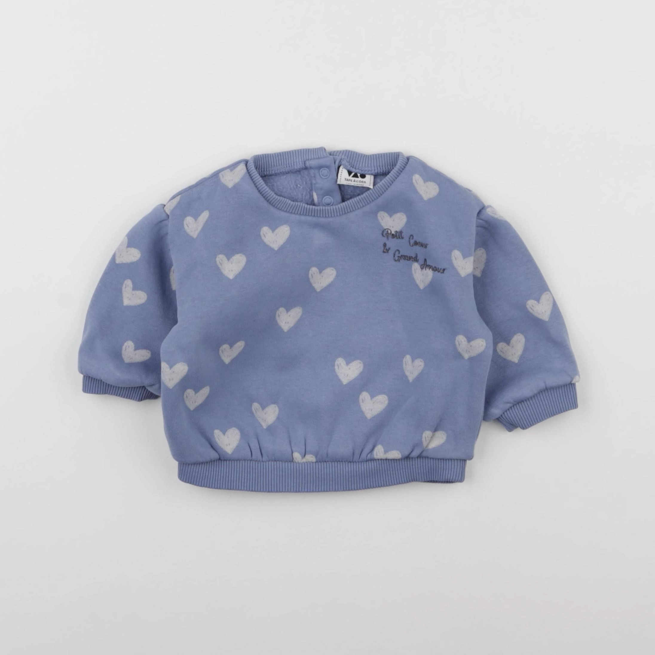Tape à l'oeil - sweat bleu - 6 mois