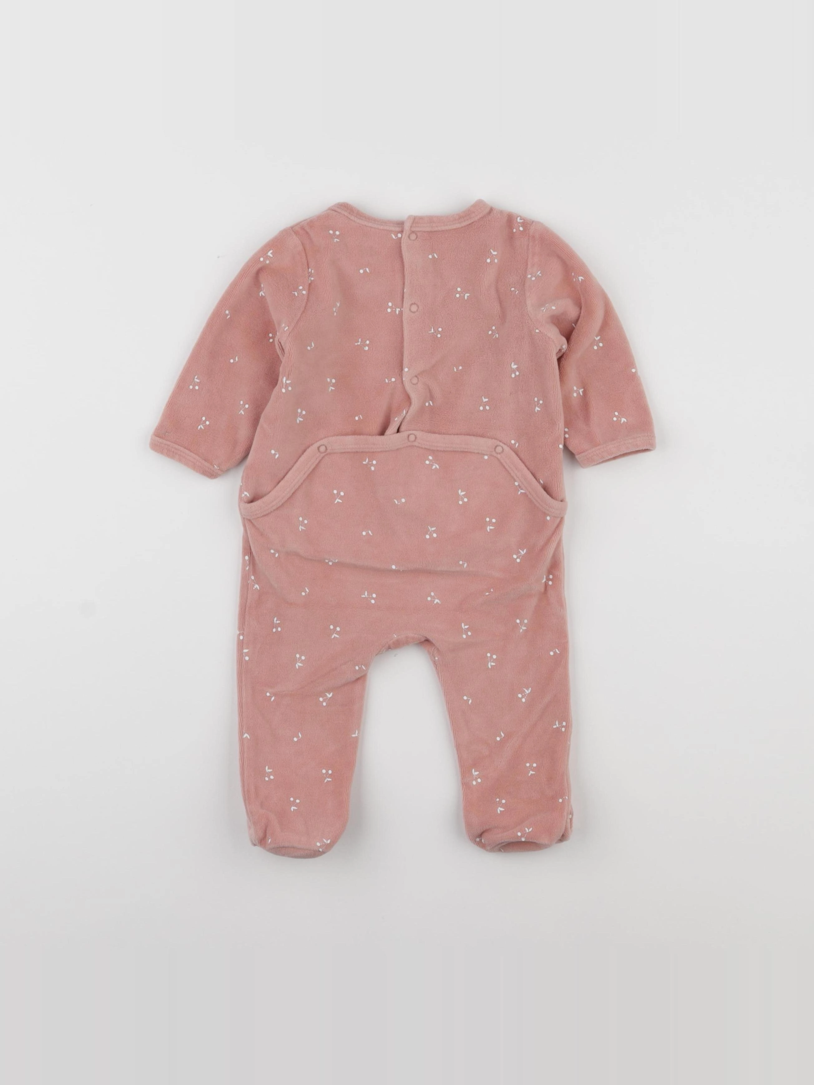 Vertbaudet - pyjama velours rose - 6 mois